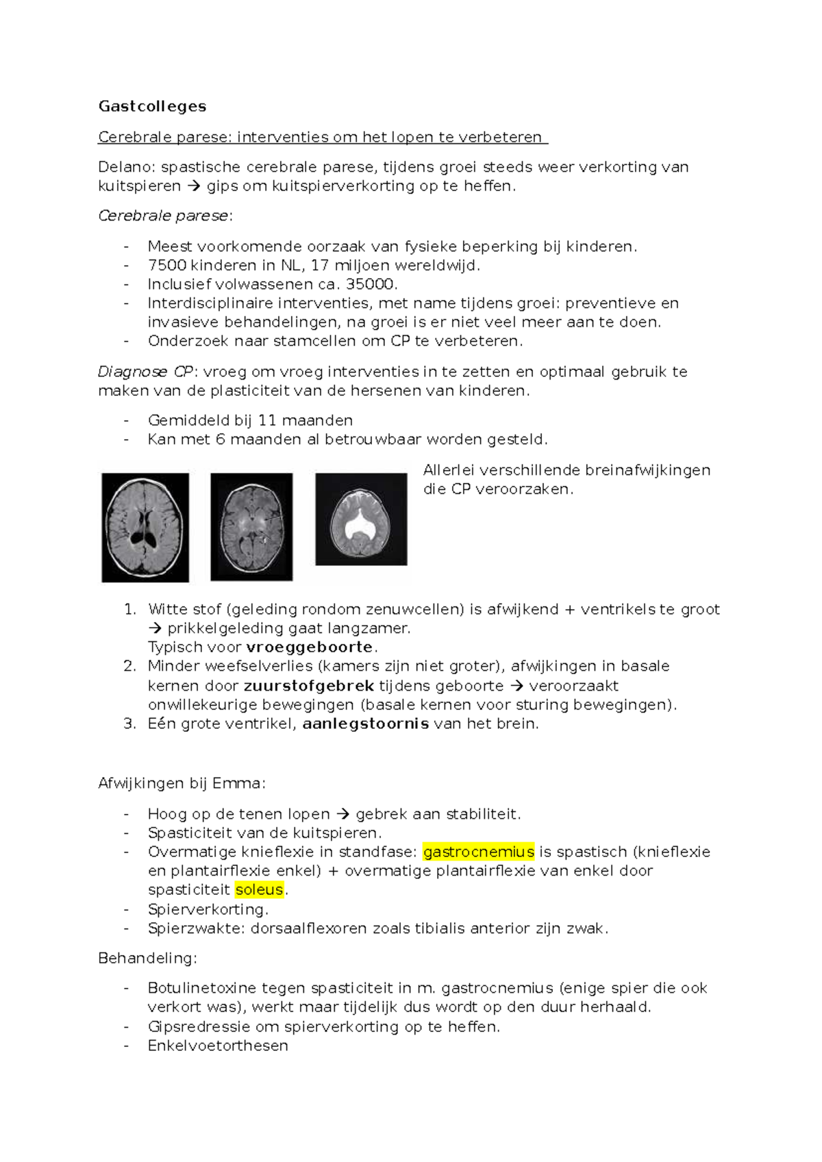 Gastcolleges: Interventies bij Cerebrale Parese en Polio Behandeling ...