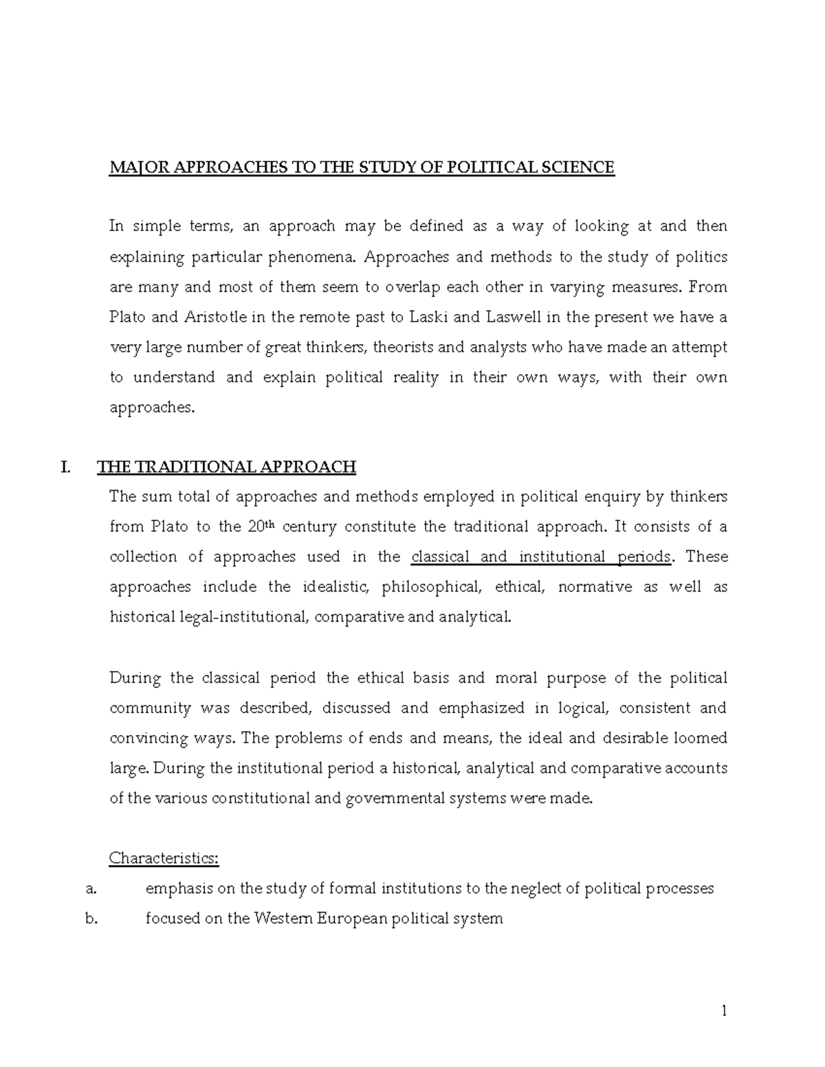 Major Approaches in Political Science: An Overview of Key Theories ...