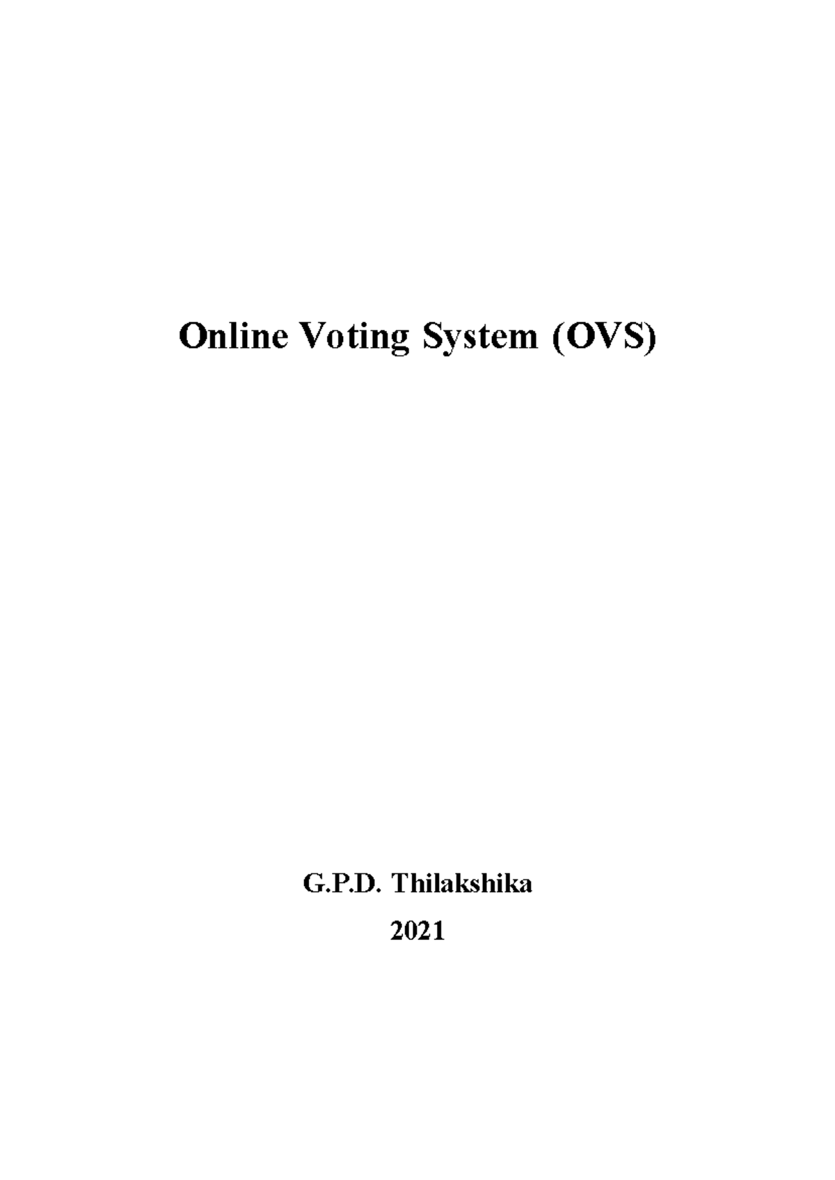 2018 MIT 078 - Online Voting System (OVS) Project Report - Studocu