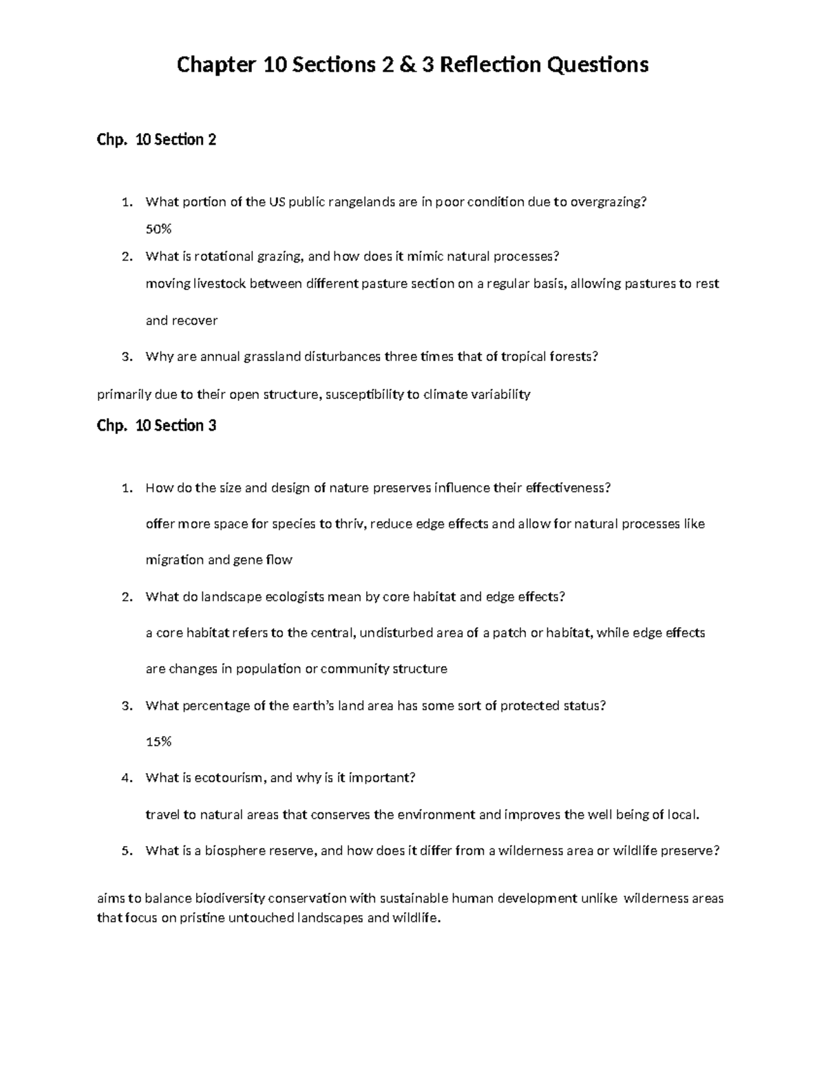 Chapter 10 Reflection Questions: Sections 2 & 3 Analysis - Studocu
