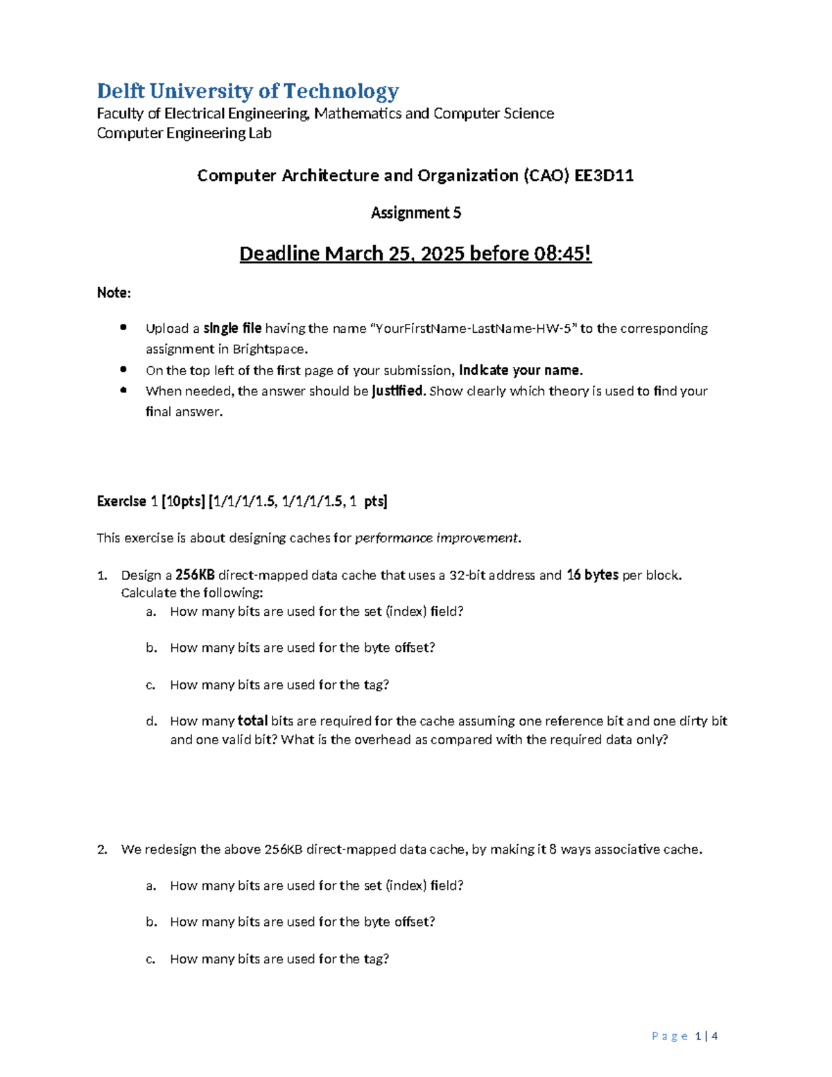 CAO-Assignment 5: Cache Design Analysis and Performance Evaluation ...