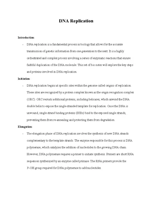 DNA Replication - Study Notes & Assignments - Studocu