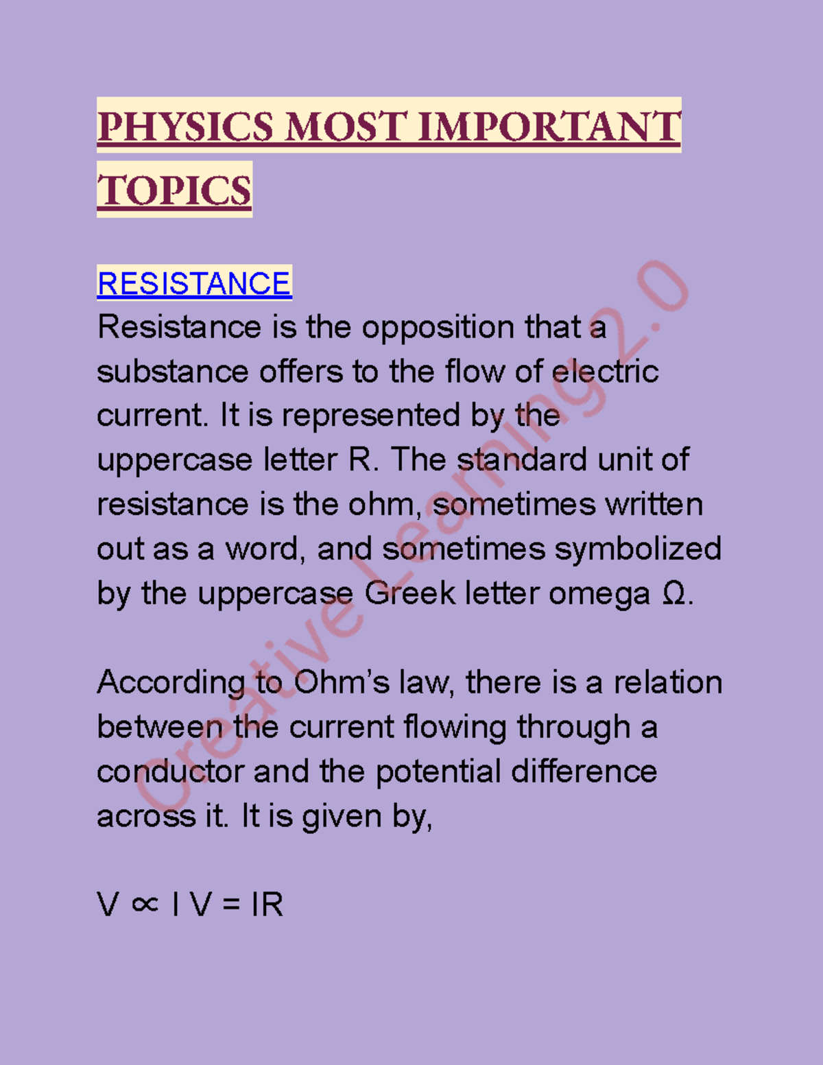 PHYS 101 Final Exam: Key Topics on Resistance and Light Reflection ...