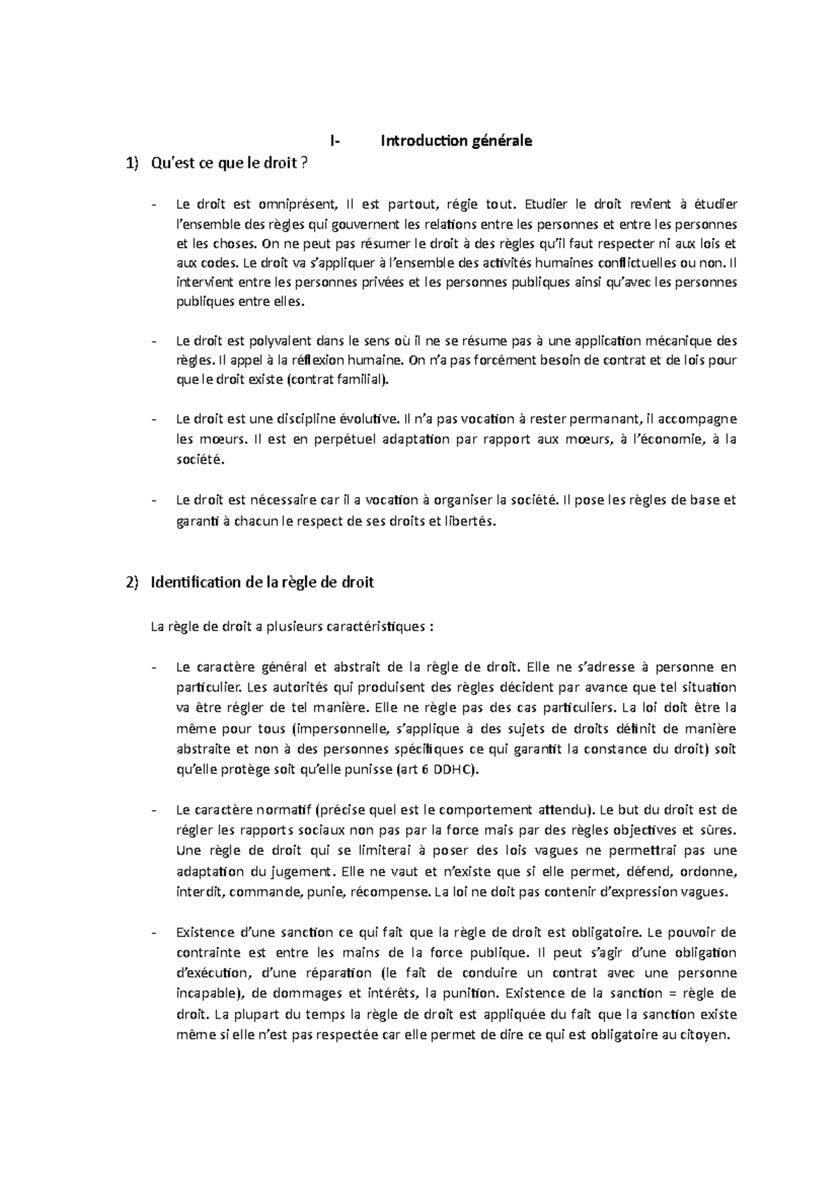 Introduction au Droit : Concepts et Branches Fondamentales - Studocu