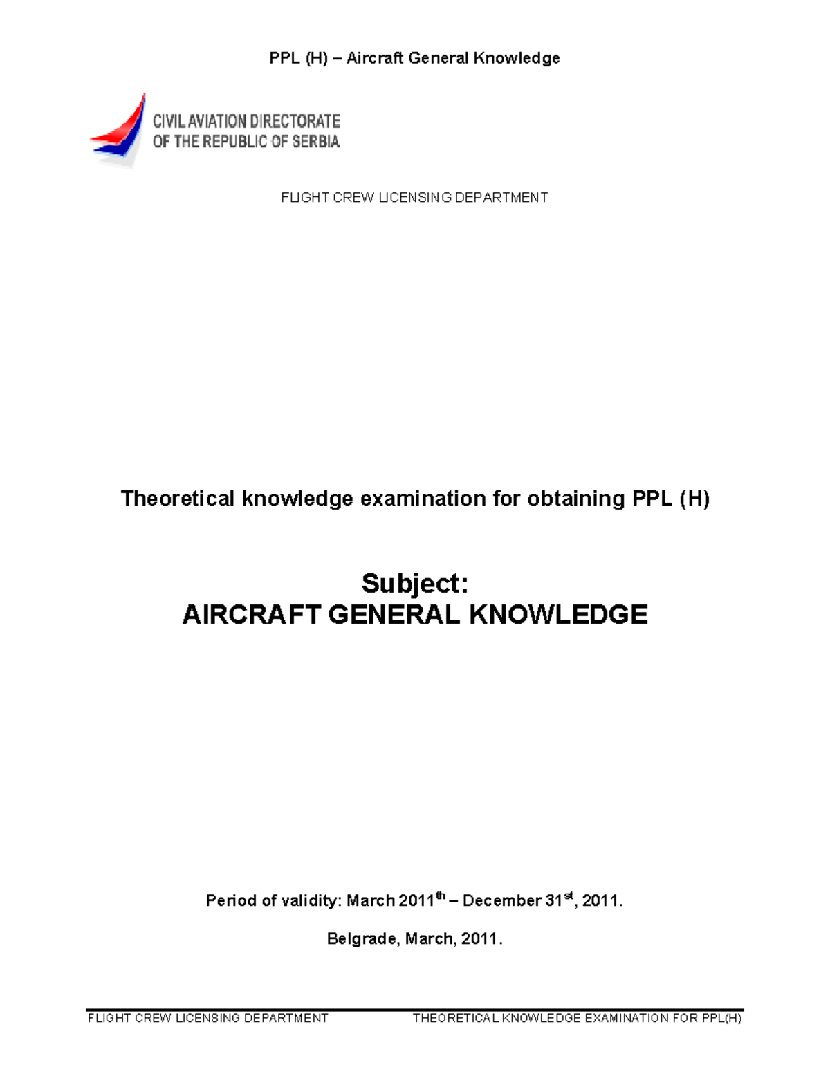 PPL(H) Aircraft General Knowledge: Essential Exam Review Guide - Studocu