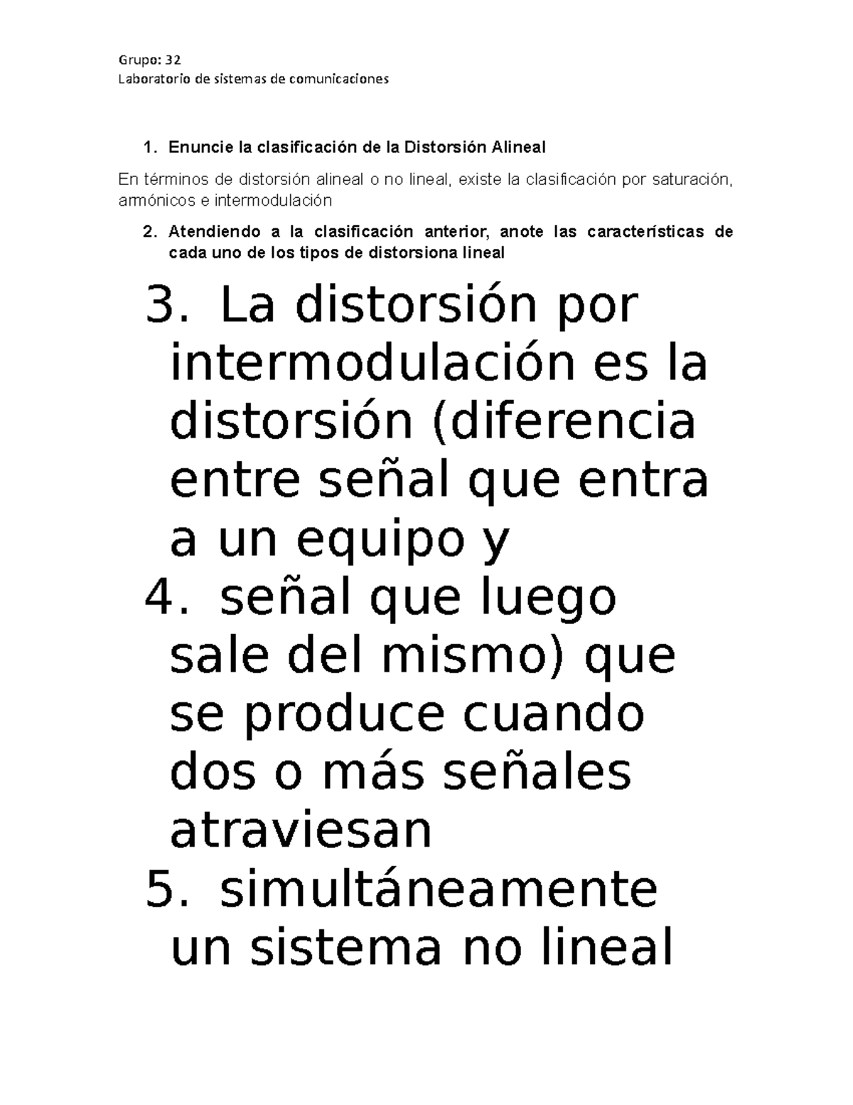 P7 - Lab sobre Distorsión Alineal en Sistemas de Comunicaciones - Studocu