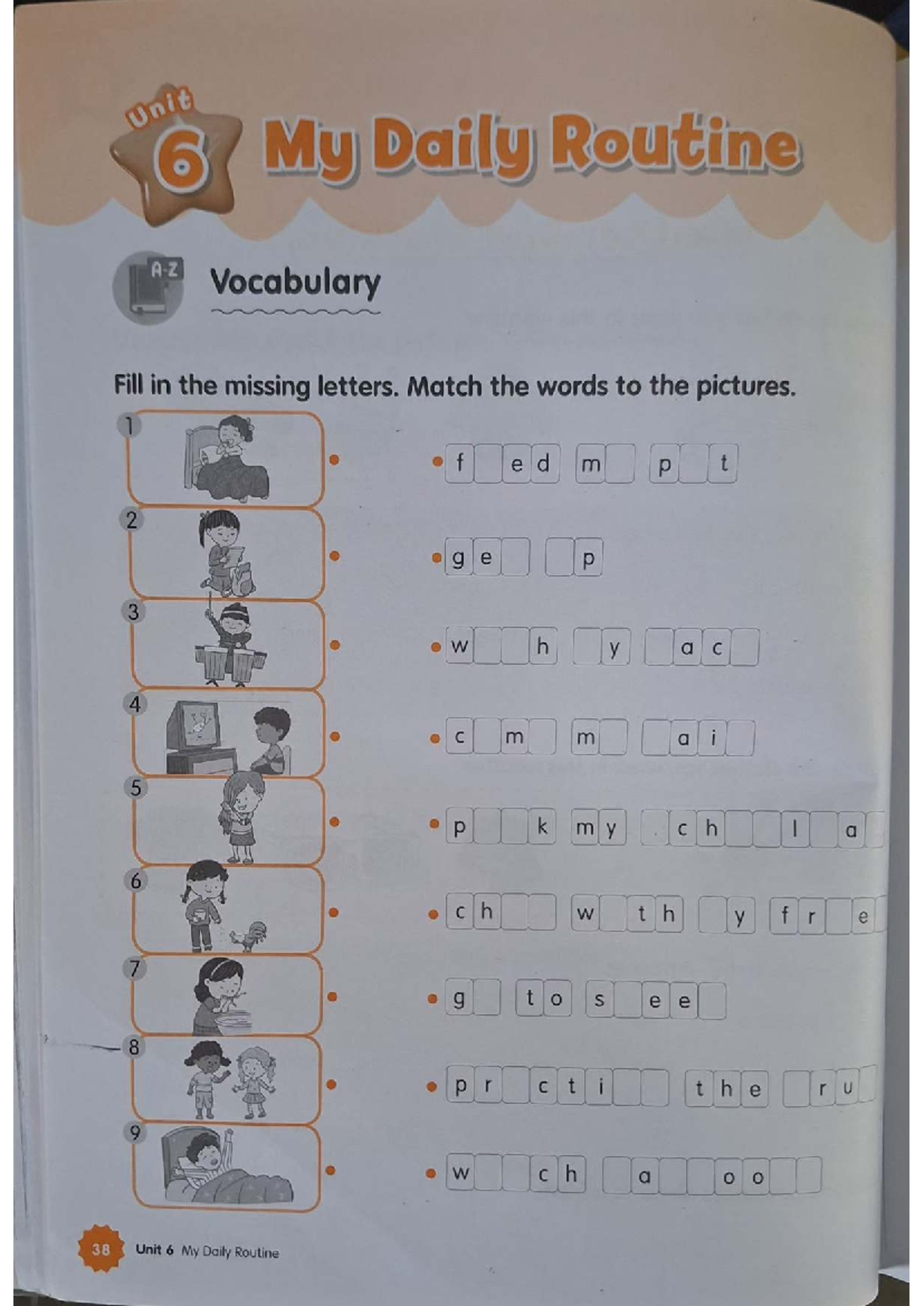 Unit 6-9 Vocabulary & Activities: My Daily Routine & More - Studocu