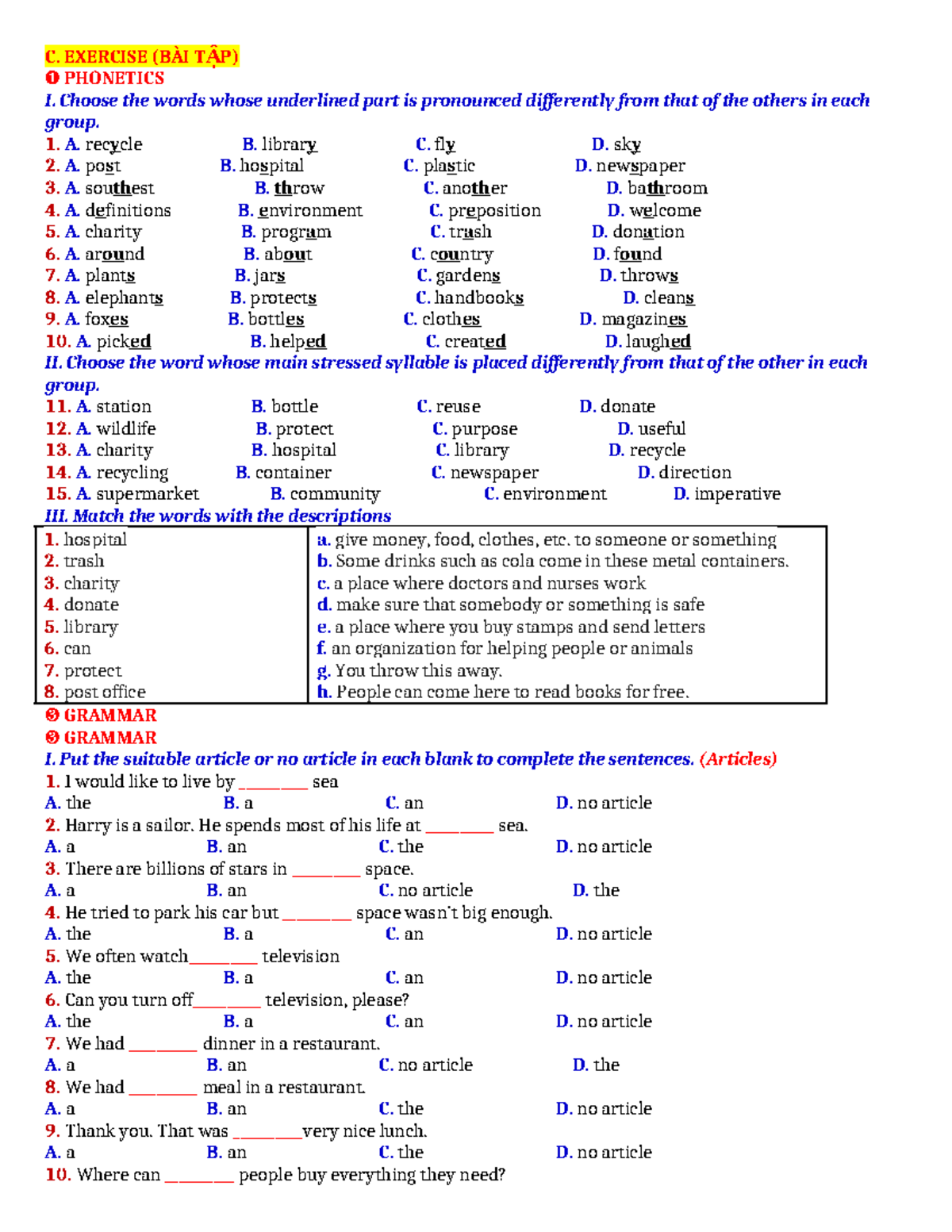 L6. Phonetics and Grammar Exercises for English Language Students - Studocu