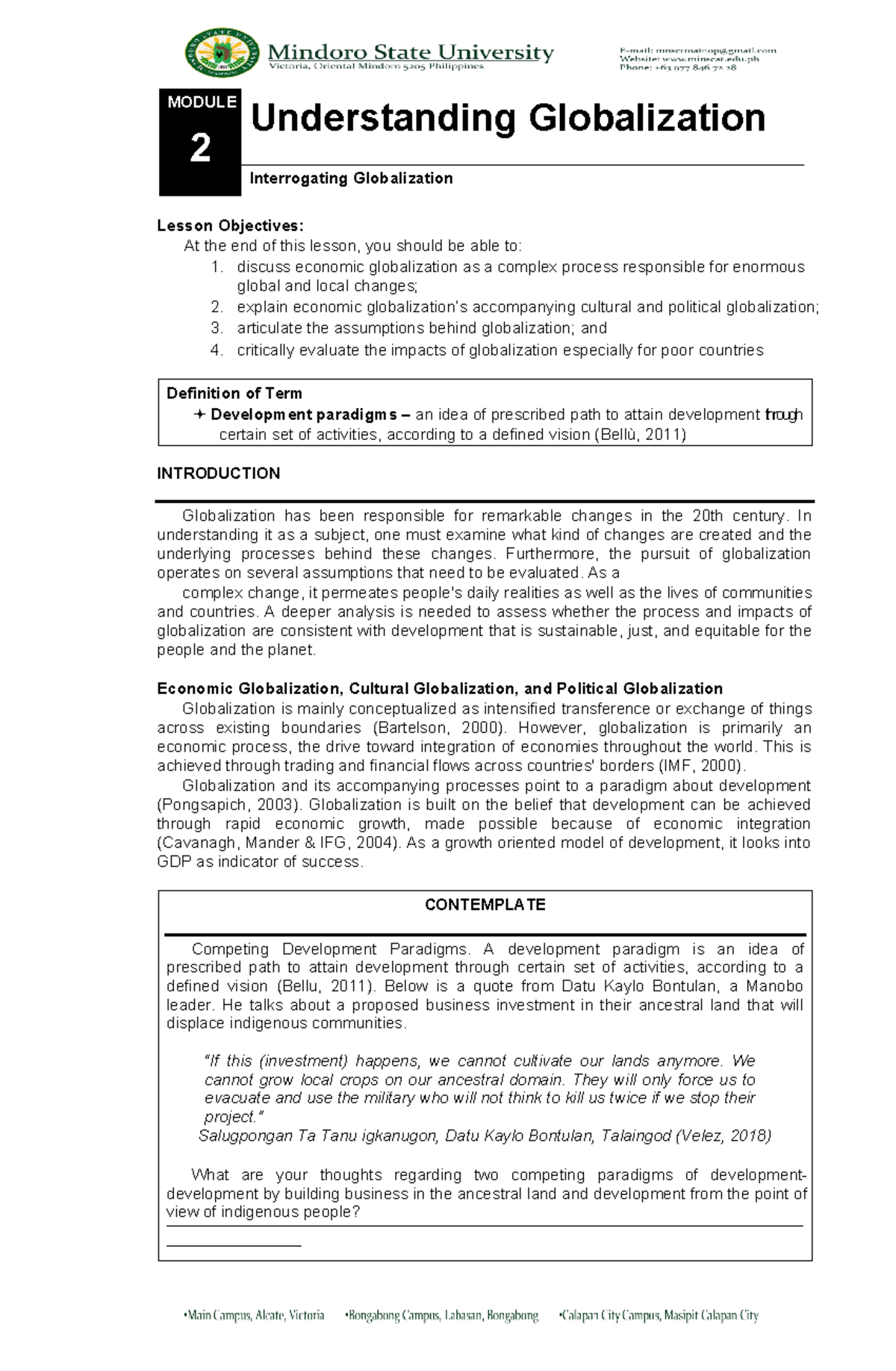 Module 2 Analyzing Globalization S Complex Processes And Impacts Studocu