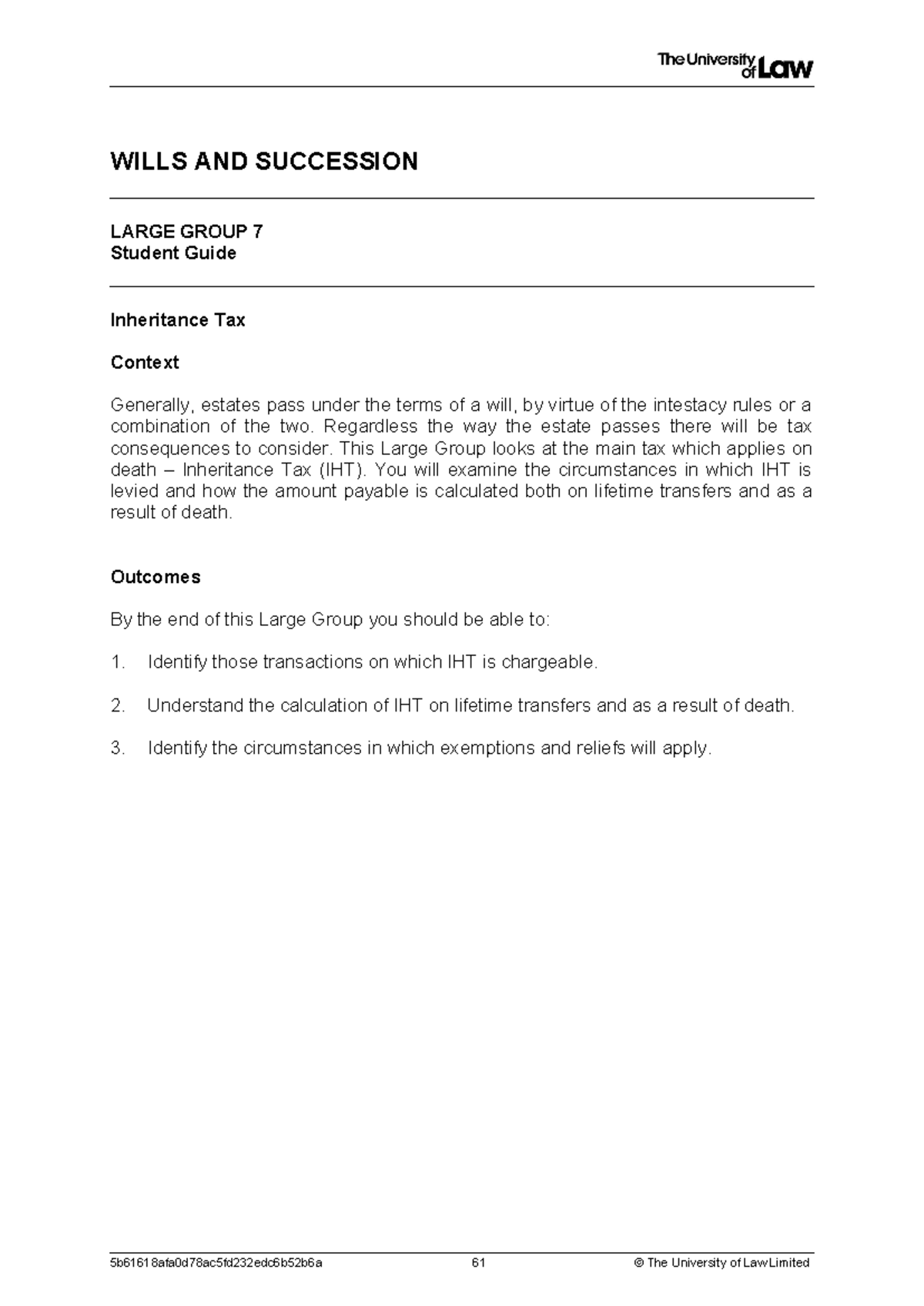 2122 will lg07 ce01 student guide - WILLS AND SUCCESSION LARGE GROUP 7 ...
