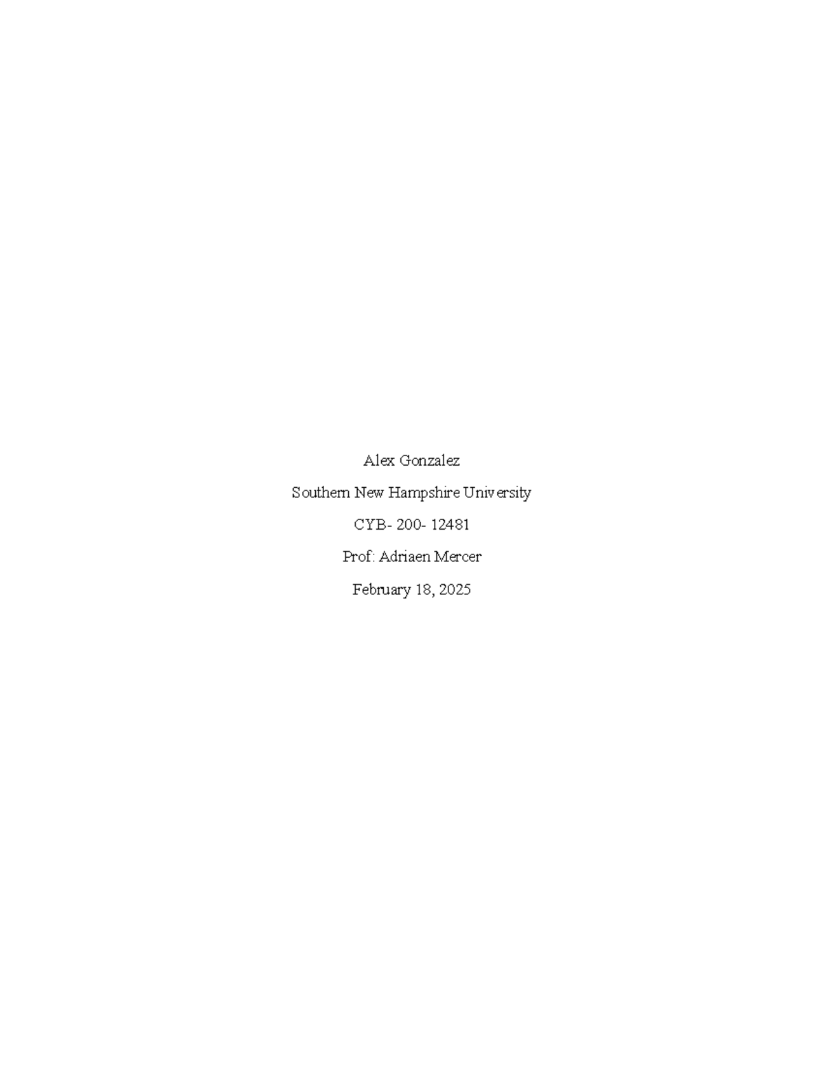 CYB 220 Project Two Alex Gonzalez - Alex Gonzalez Southern New ...