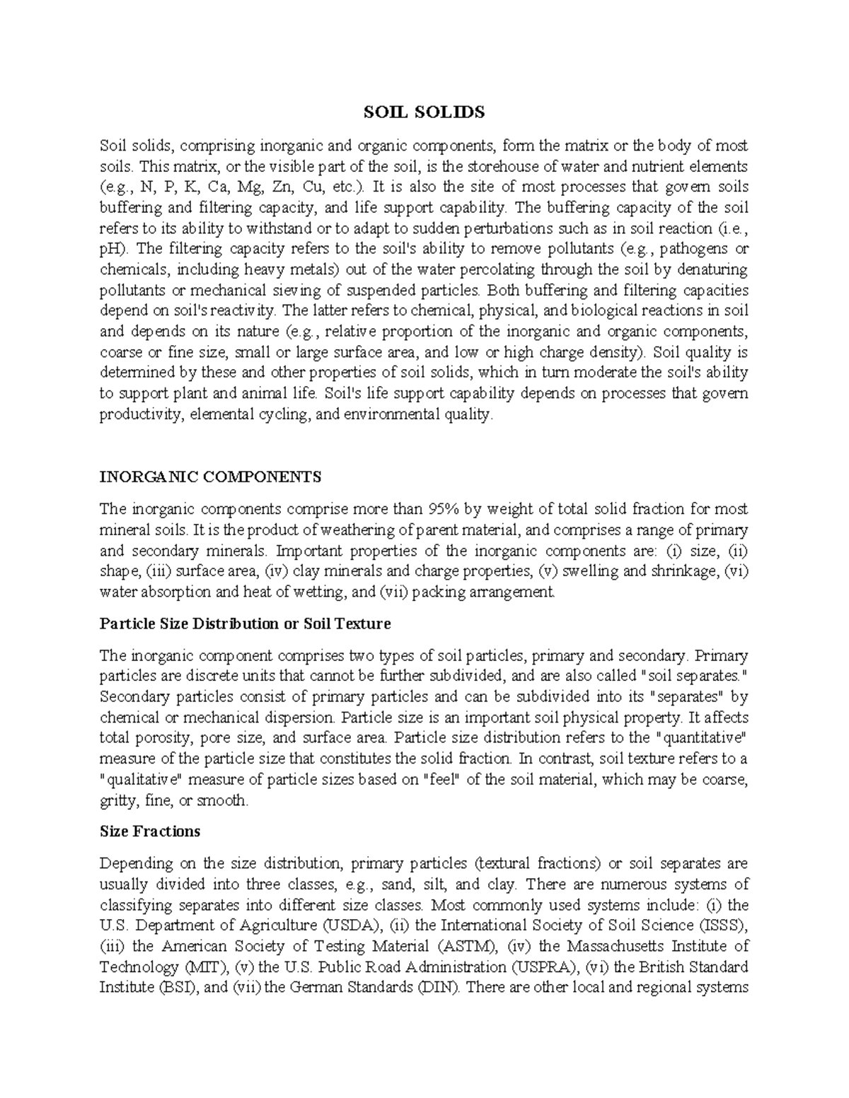 SOIL 101: Theme 2 Notes on Soil Solids and Their Properties - Studocu