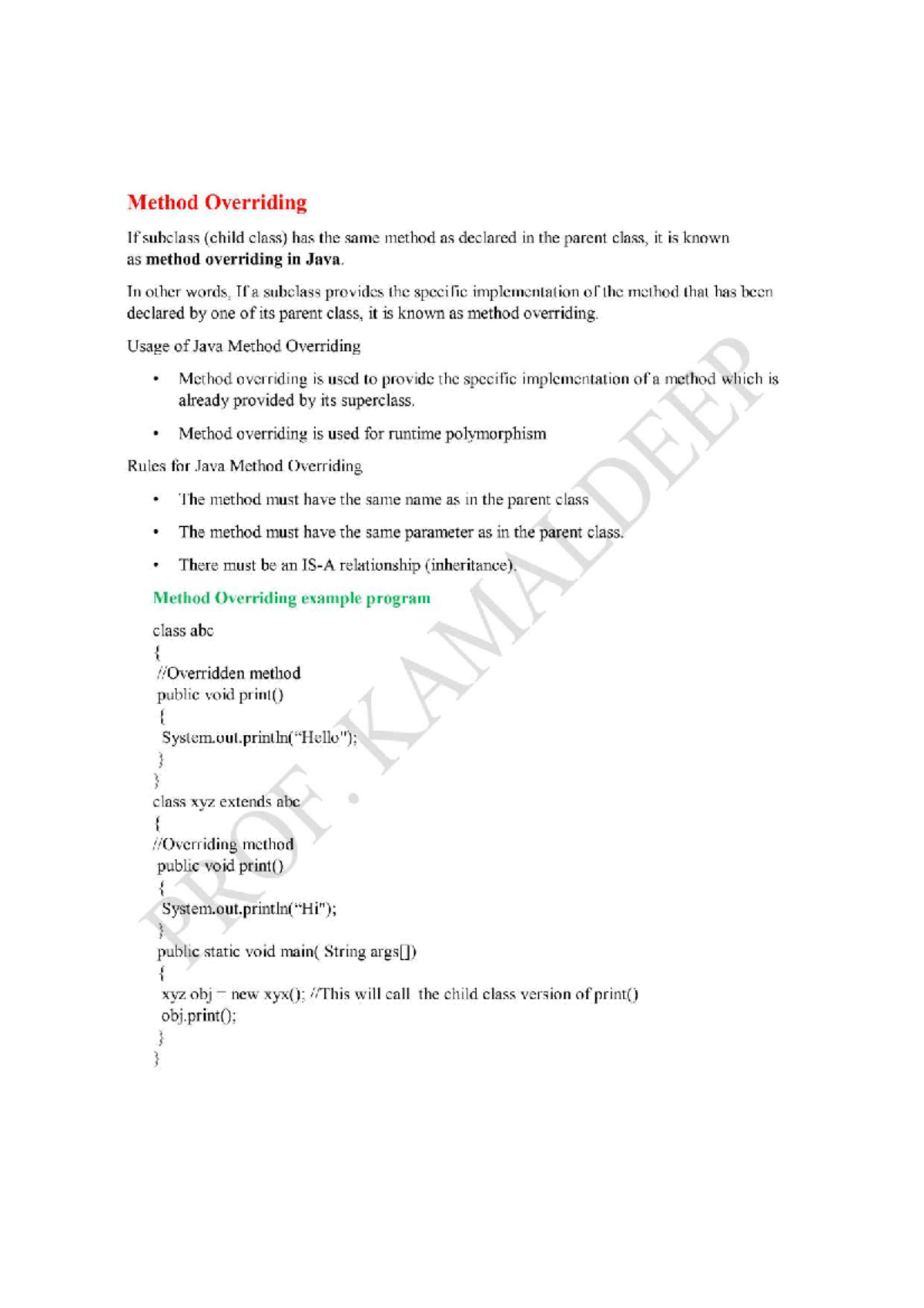 Java Programming: Method Overriding, Super Keyword & Abstract Classes ...