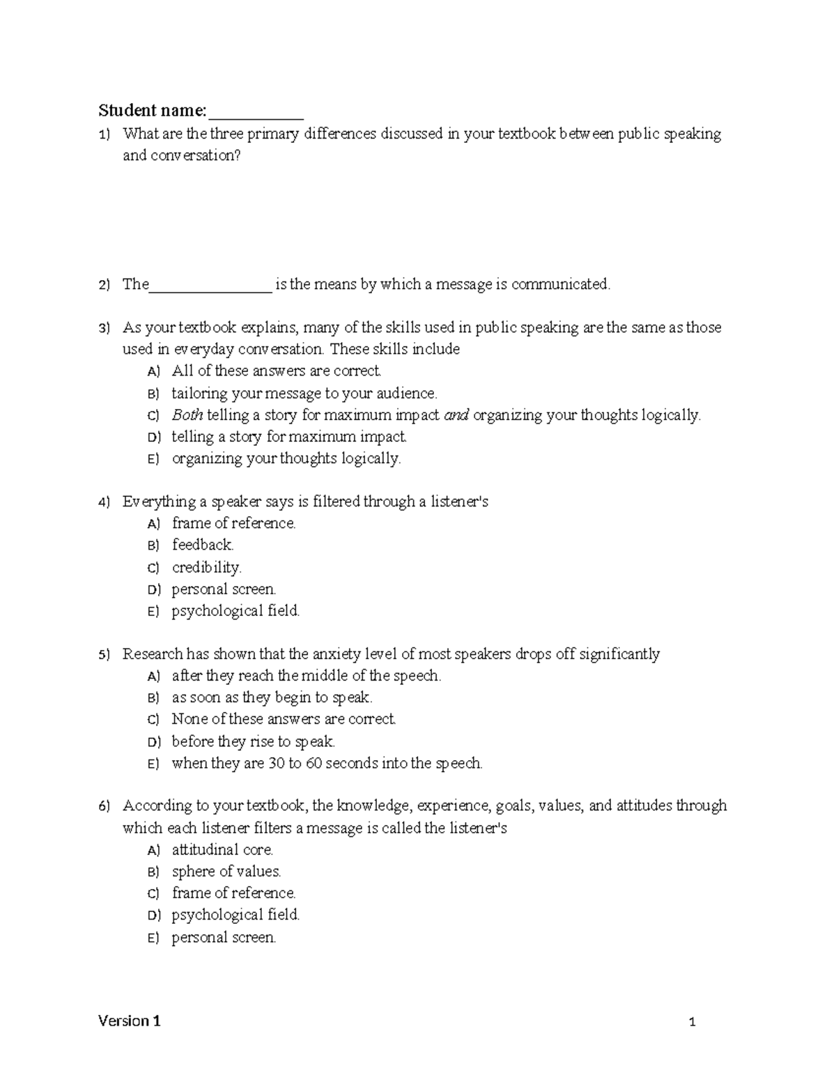 Chapter 1: Introduction to Public Speaking - Study Guide and Key Points ...