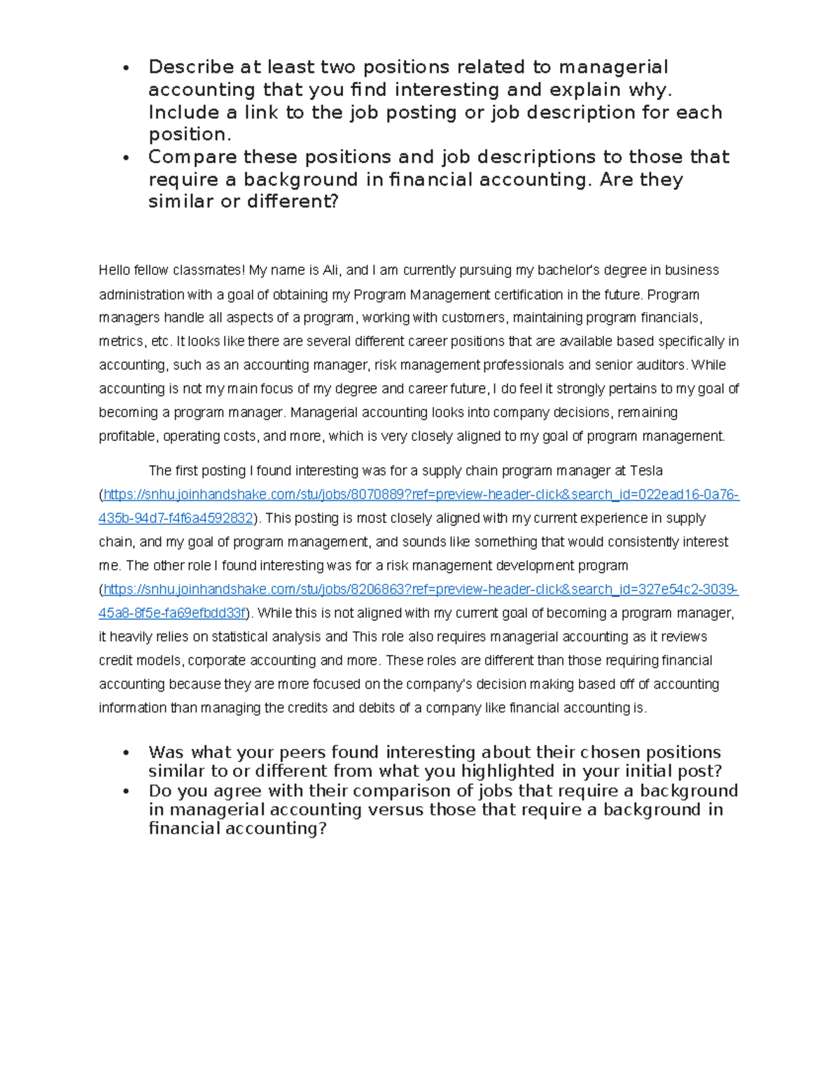 Managerial Accounting Positions: Insights & Comparisons - Module 1 ...