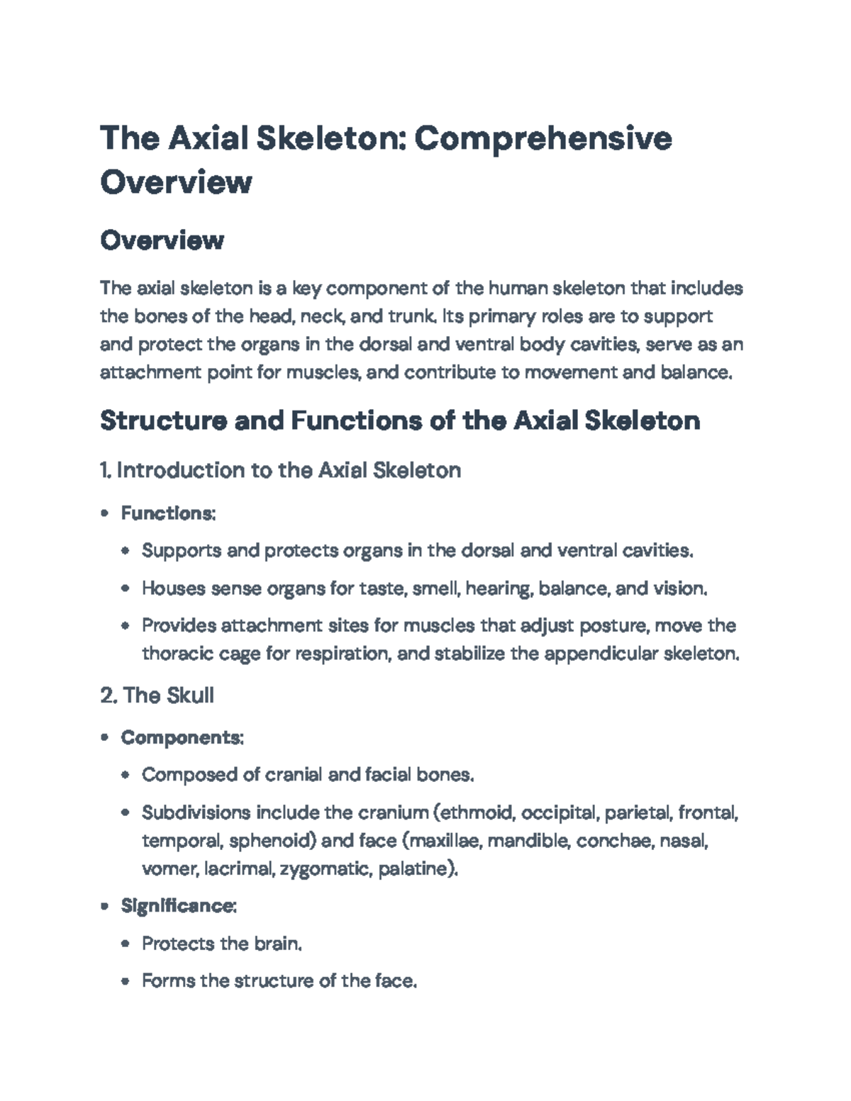 The Axial Skeleton: Key Overview and Functions in Human Anatomy - The ...