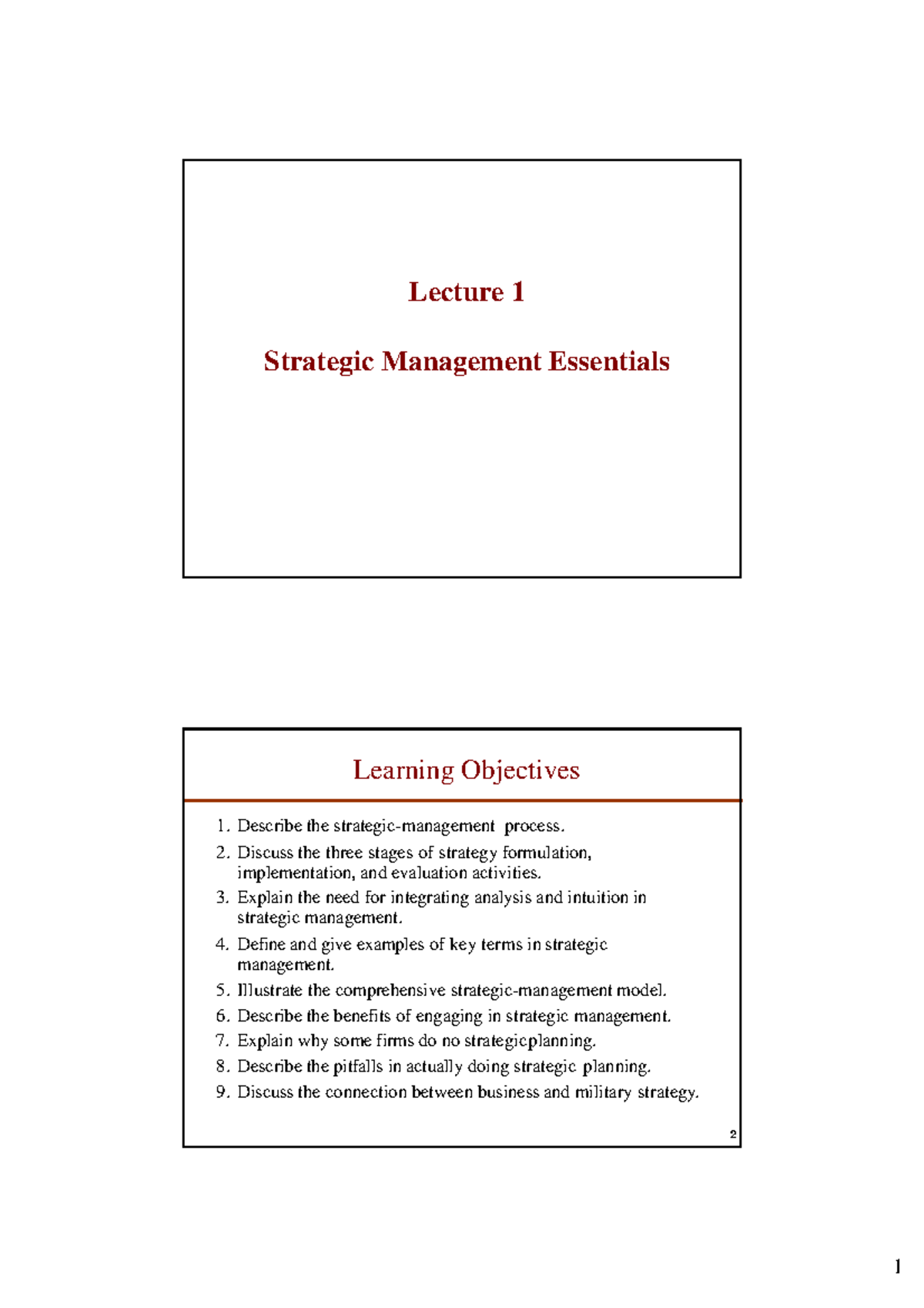SM C1 S 8.24 Lecture: Strategic Management Essentials Overview - Studocu