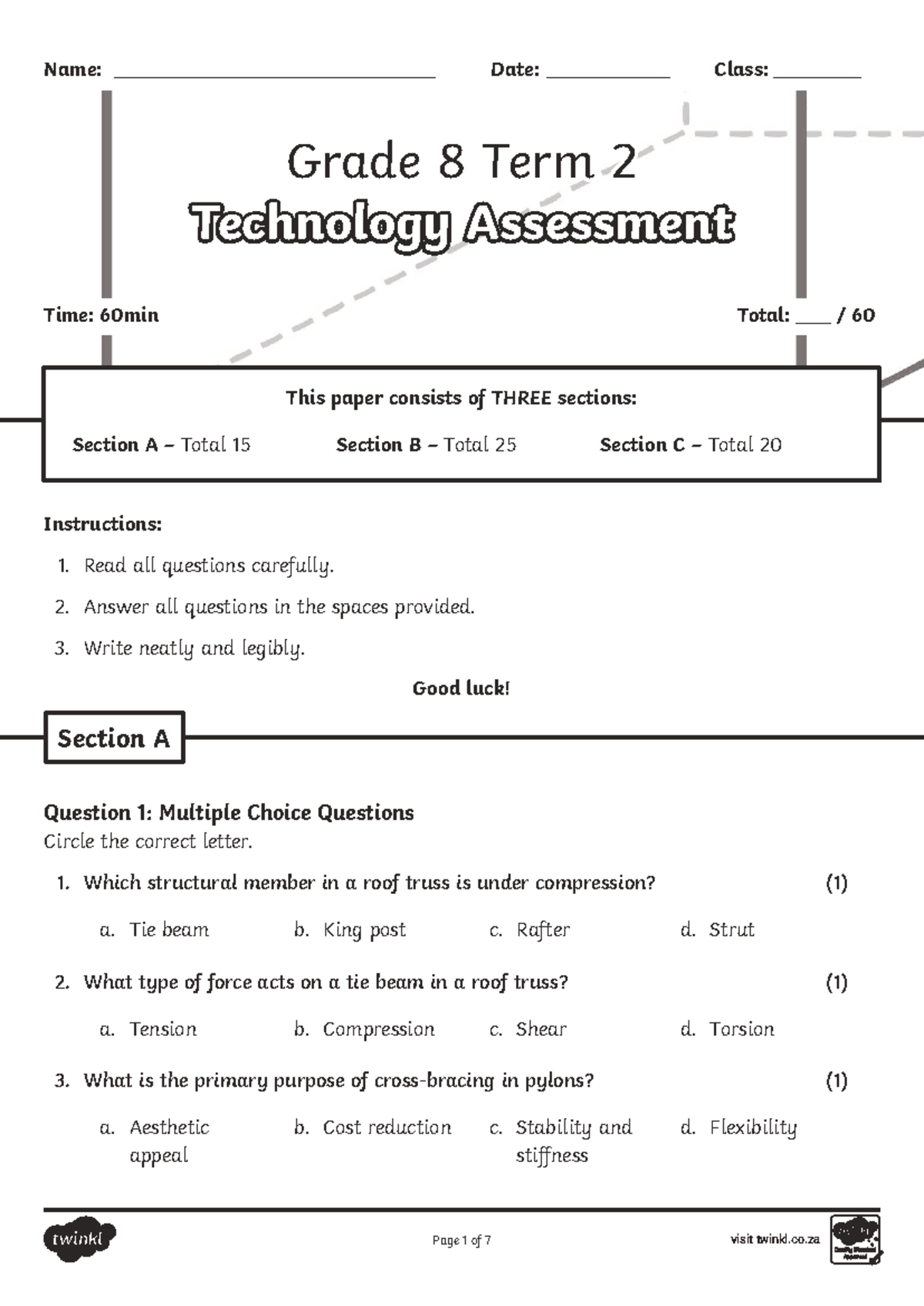 Grade 8 Term 2 Technology Assessment: Comprehensive Review - Studocu