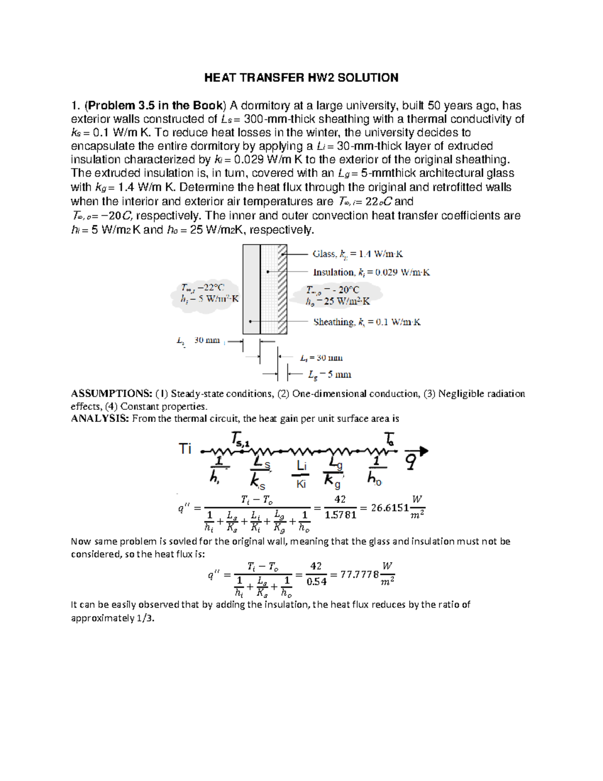 Mech302 HW2 Solutions: Heat Transfer Problems & Analysis - Studocu