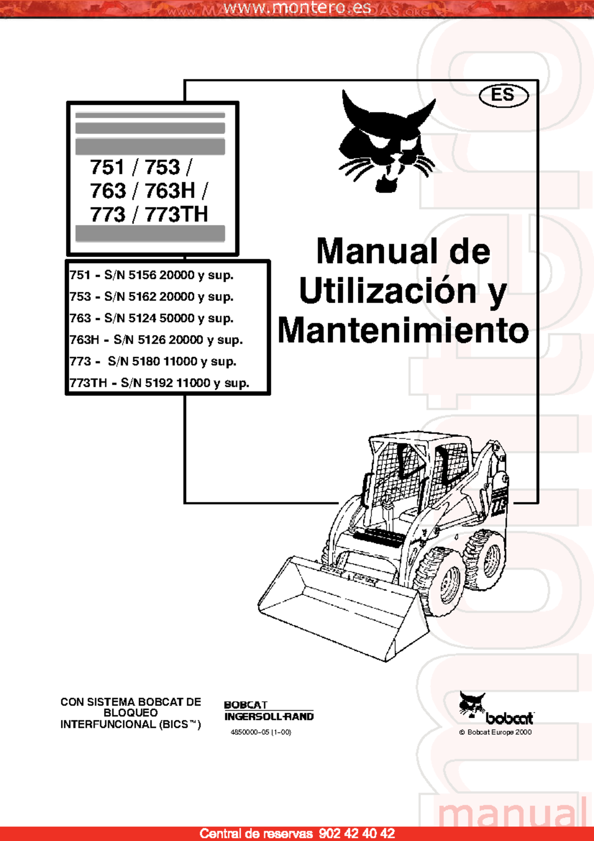 Manual de Operación y Mantenimiento para Minicargadores Bobcat 751 y 773TH - Document Preview