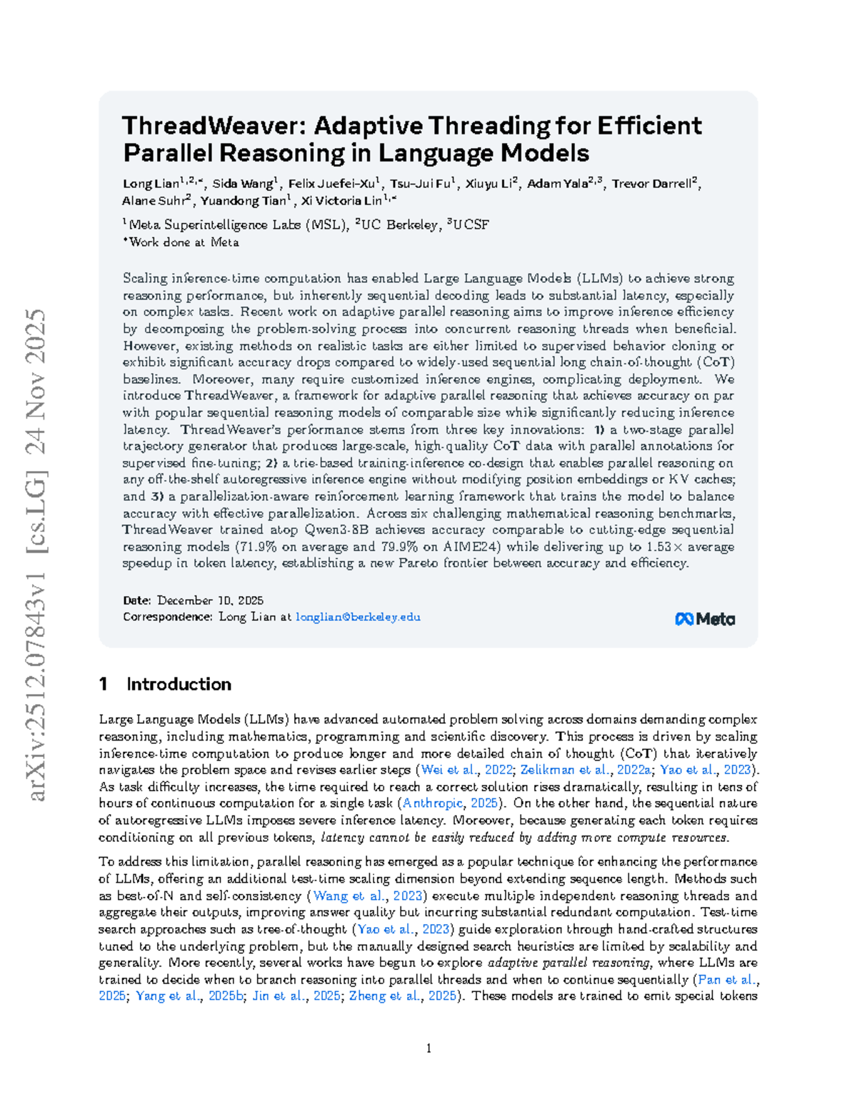 ThreadWeaver: Adaptive Parallel Reasoning for Efficient LLM Inference ...
