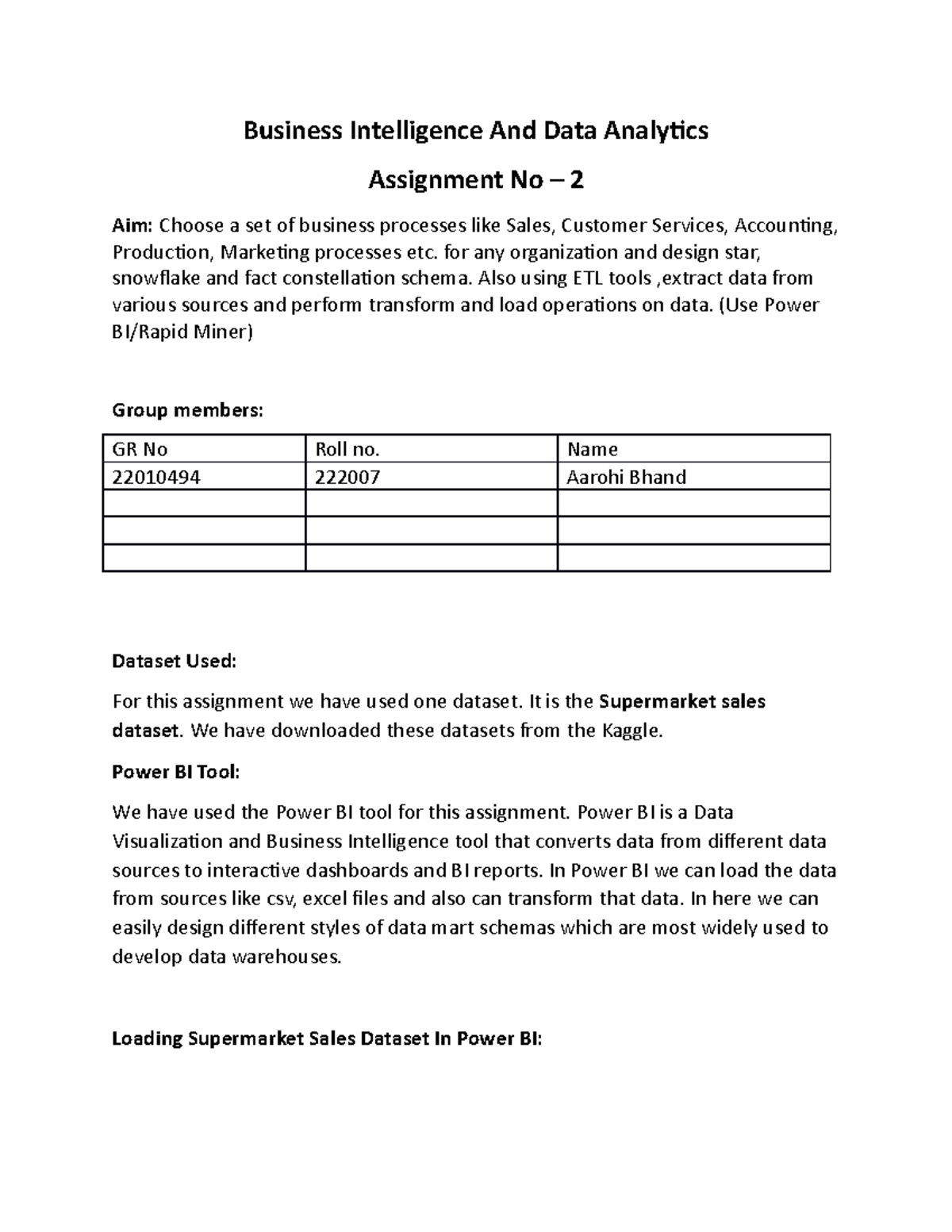 Business Intelligence Assignment 2: Data Models with Power BI - Studocu