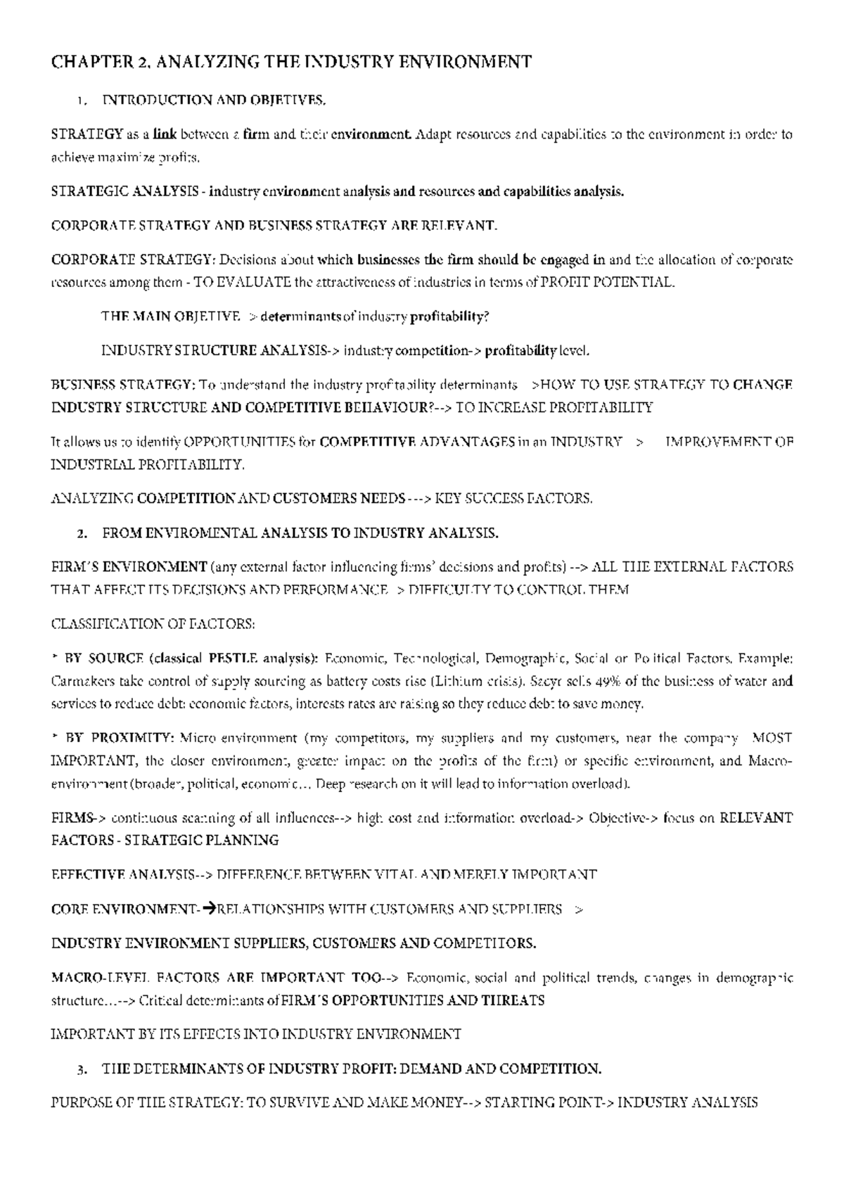 Chapter 2 - hksrdtfhijk - CHAPTER 2. ANALYZING THE INDUSTRY ENVIRONMENT ...