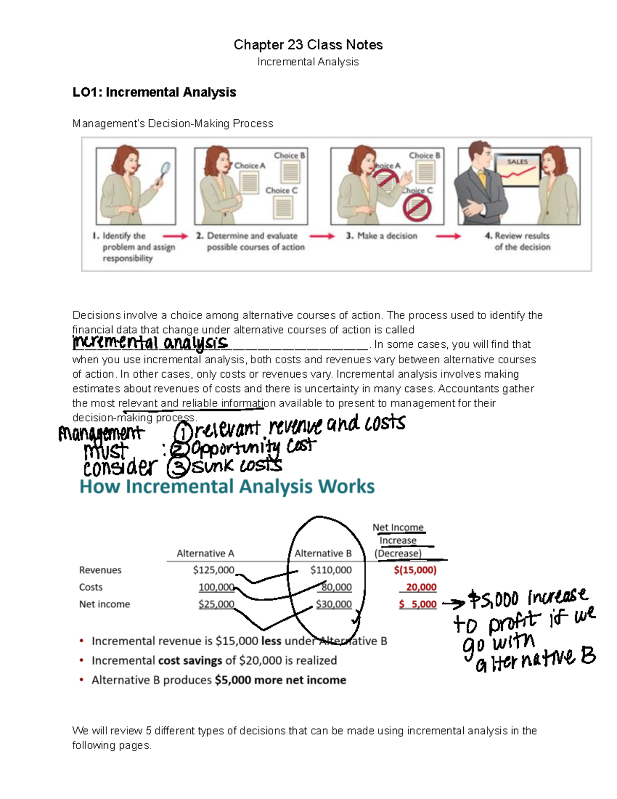 Ch 23 Notes - Incremental Analysis for Principles of Accounting II ...