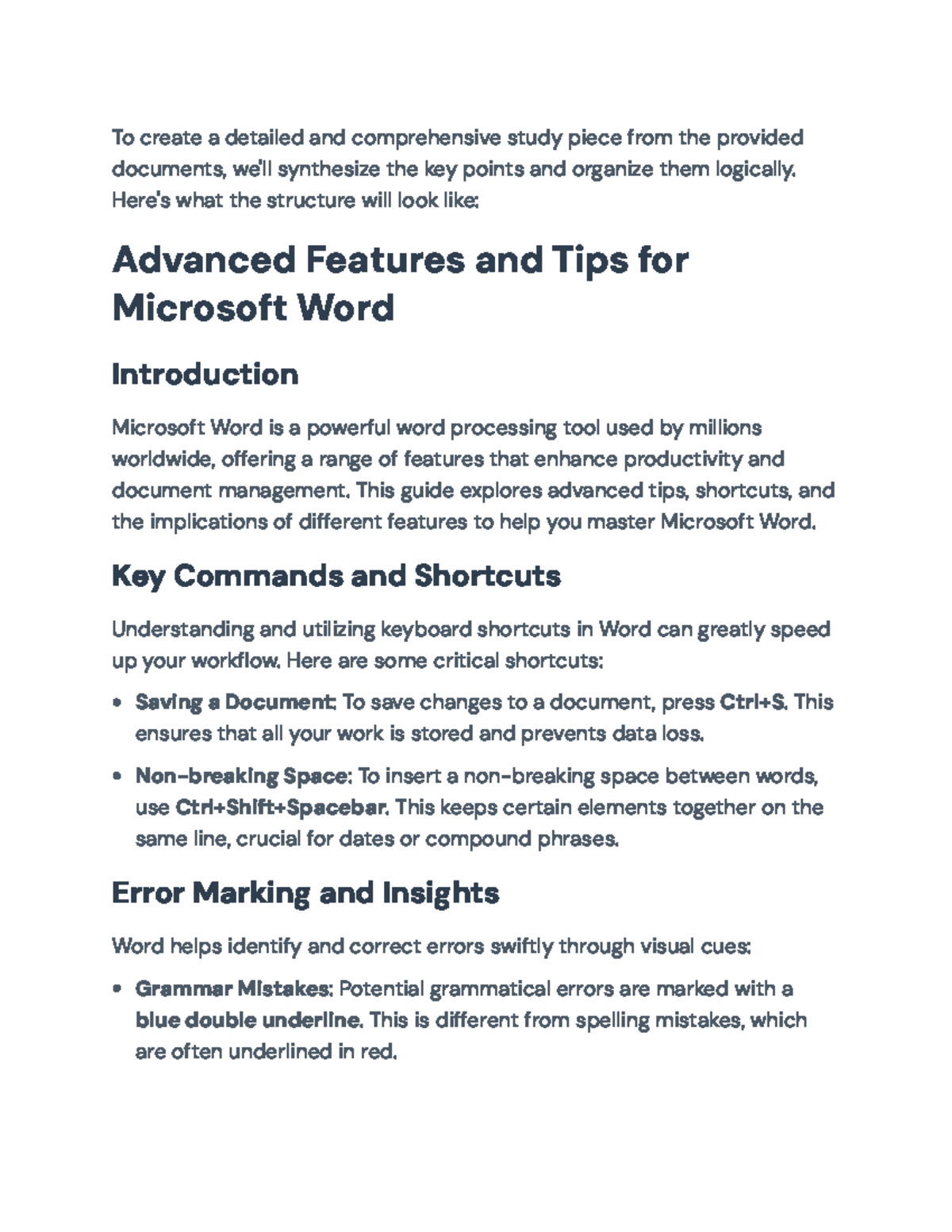 Advanced Tips and Features for Microsoft Word Mastery - To create a ...