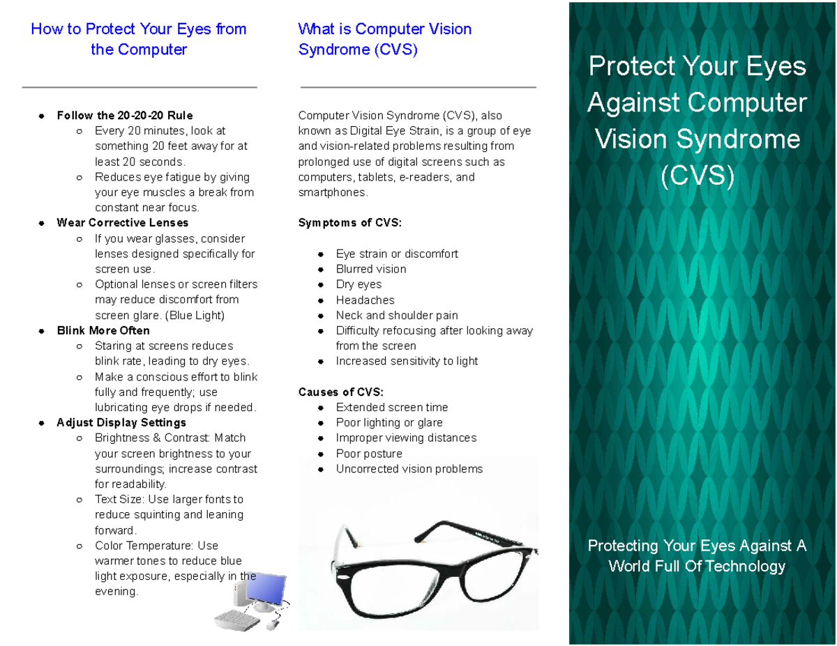 Protecting Your Eyes from Computer Vision Syndrome (CVS) Tips - Studocu