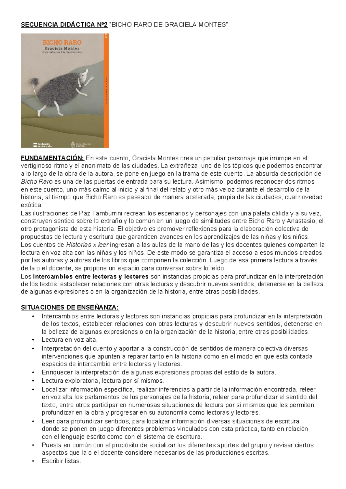 Secuencia Didáctica Nº2: Análisis de 