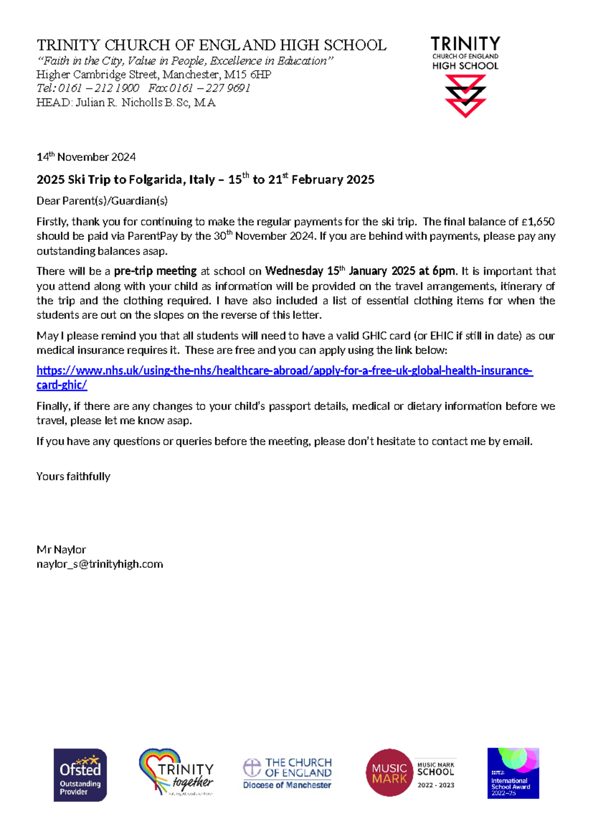 Lettertoparents Nov 20241 docx 2 - TRINITY CHURCH OF ENGLAND HIGH ...