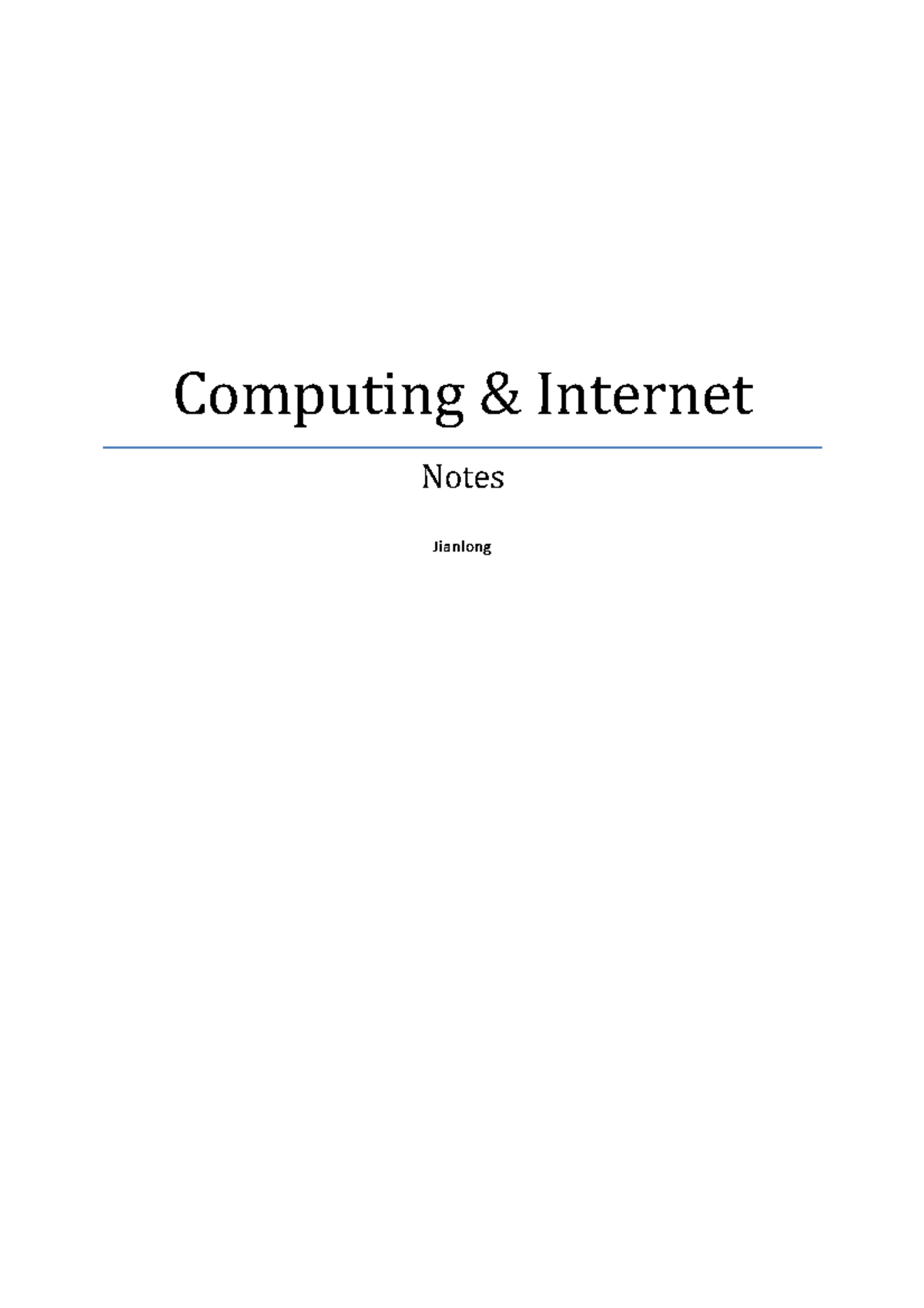 Computing Revision: Summary Notes for Exam Preparation (Course Code ...