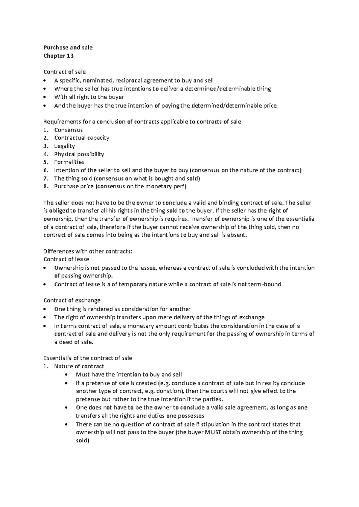 KRG 110 Chapter 4 - Contract Conclusion and Essentials Summary - Studocu