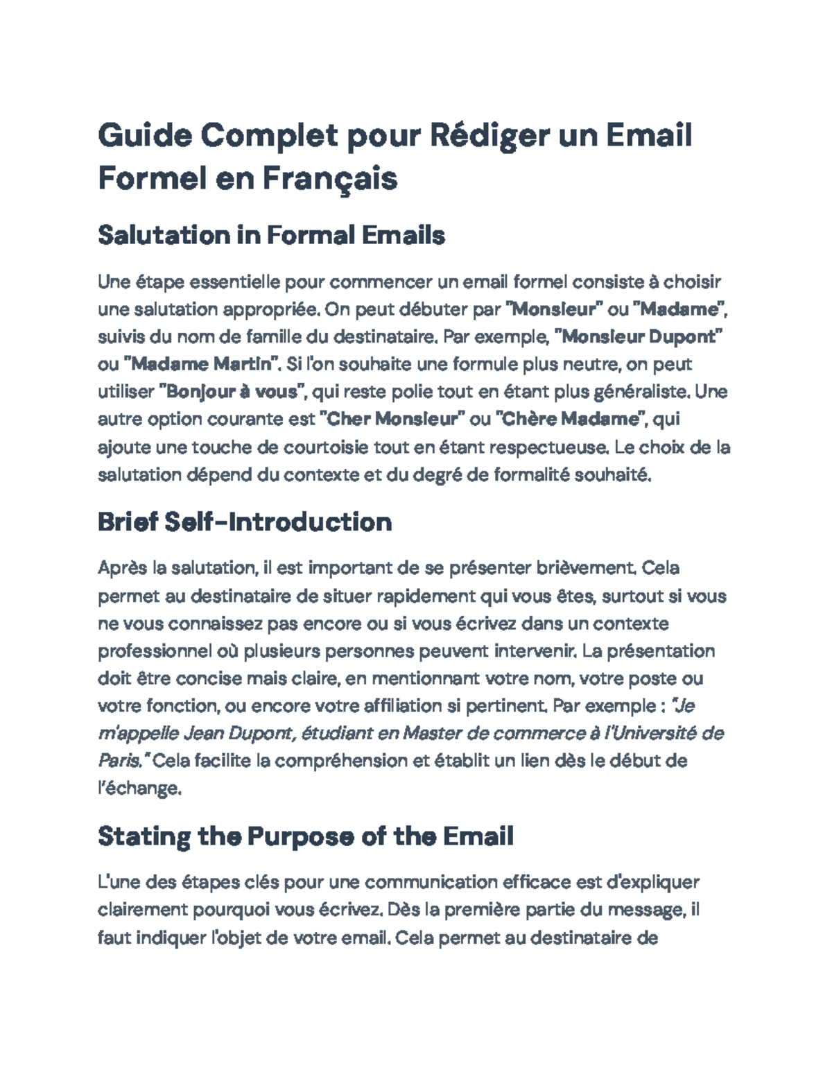 Guide Complet pour Rédiger un Email Formel en Français - Conseils ...