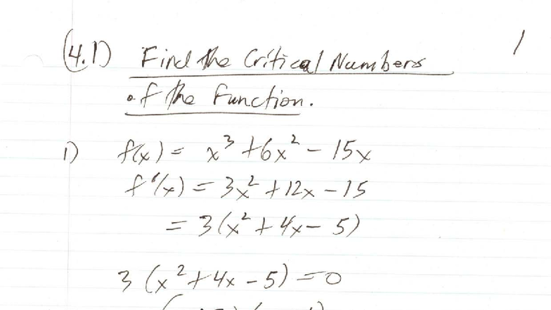 Critical Numbers and Extreme Values in Calculus (MATH 101) - Studocu