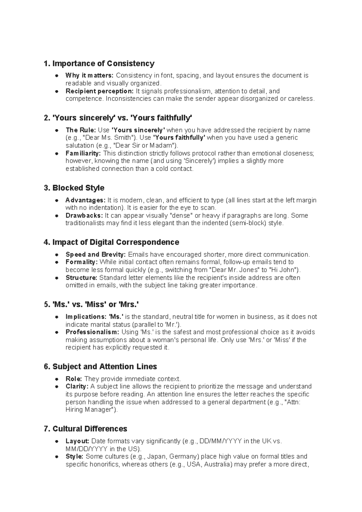 1. Importance of Consistency in Professional Communication - Studocu
