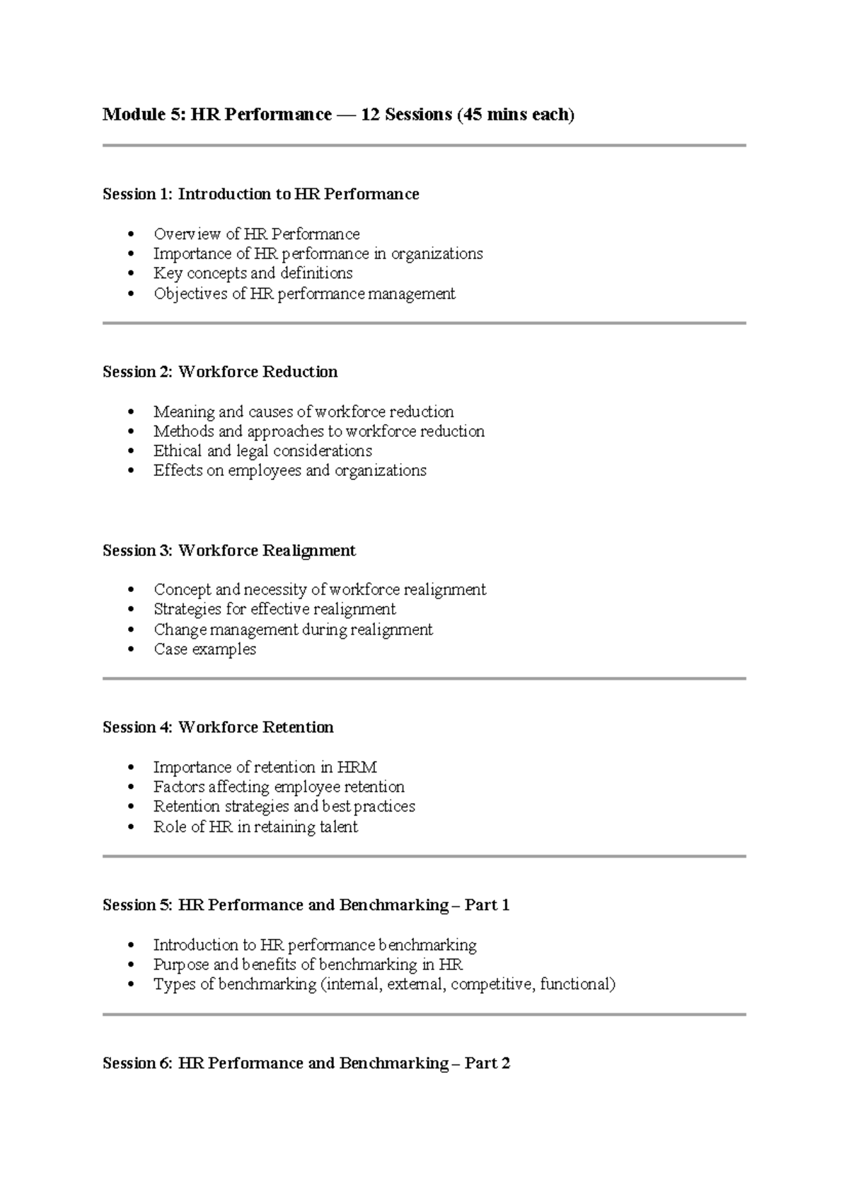 Module 5: HR Performance Overview - B.Com Notes - Studocu