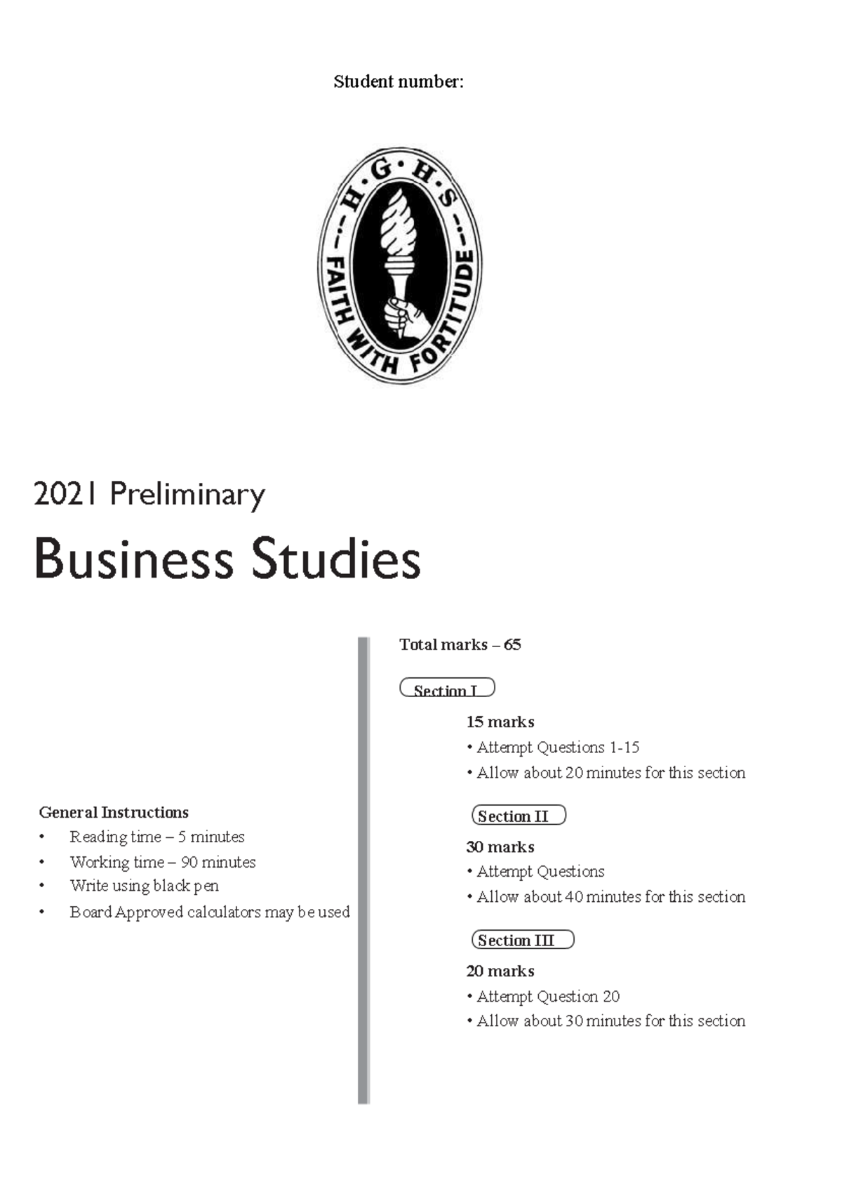 Hornsby Girls 2021 Business Studies Prelim Exam Notes - Studocu