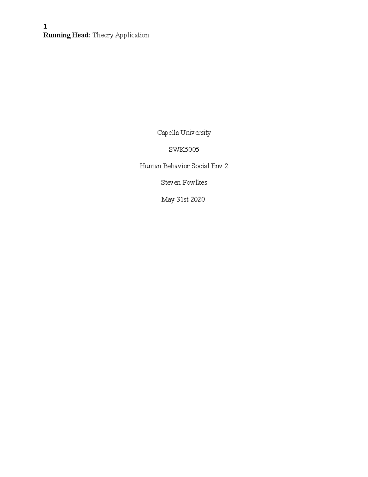5005 Unit 7 Assignment 1: Application of Erikson's Theory in Social ...
