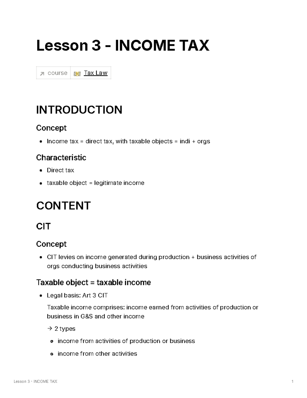 Law on Inc Taxess - Lesson 3 - INCOME TAX course 💵 Tax Law INTRODUCTION ...