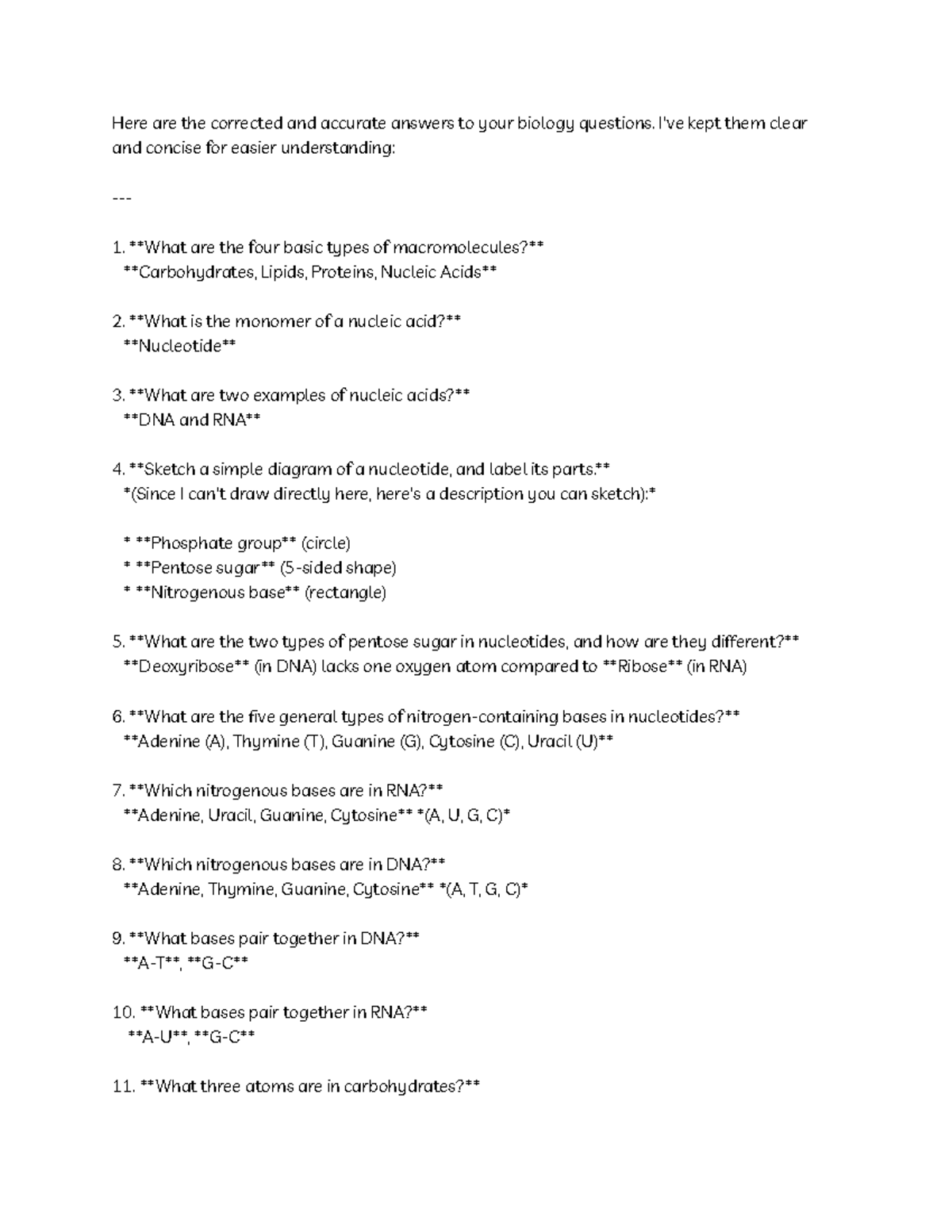 Module 4 Revision: Key Answers for Biology Concepts - Studocu