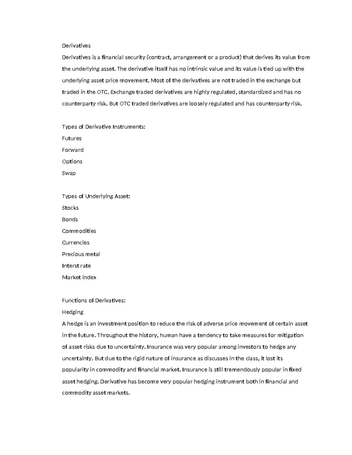 Derivatives Overview - FIN433 Lecture Notes - Studocu