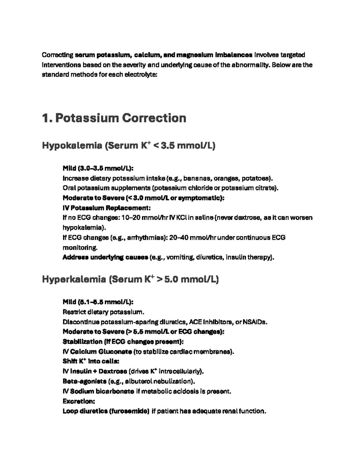 Methods to correct labs - Correcting serum potassium, calcium, and ...