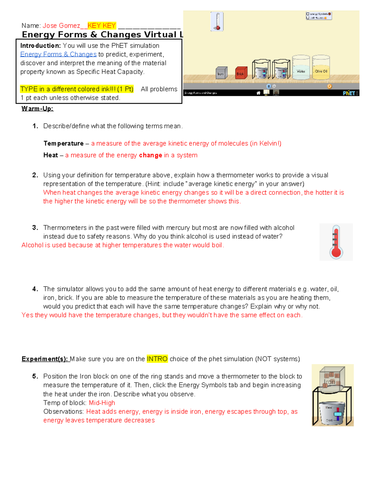 PhET - Energy Forms & Changes Virtual Lab 2024 Overview and Analysis ...