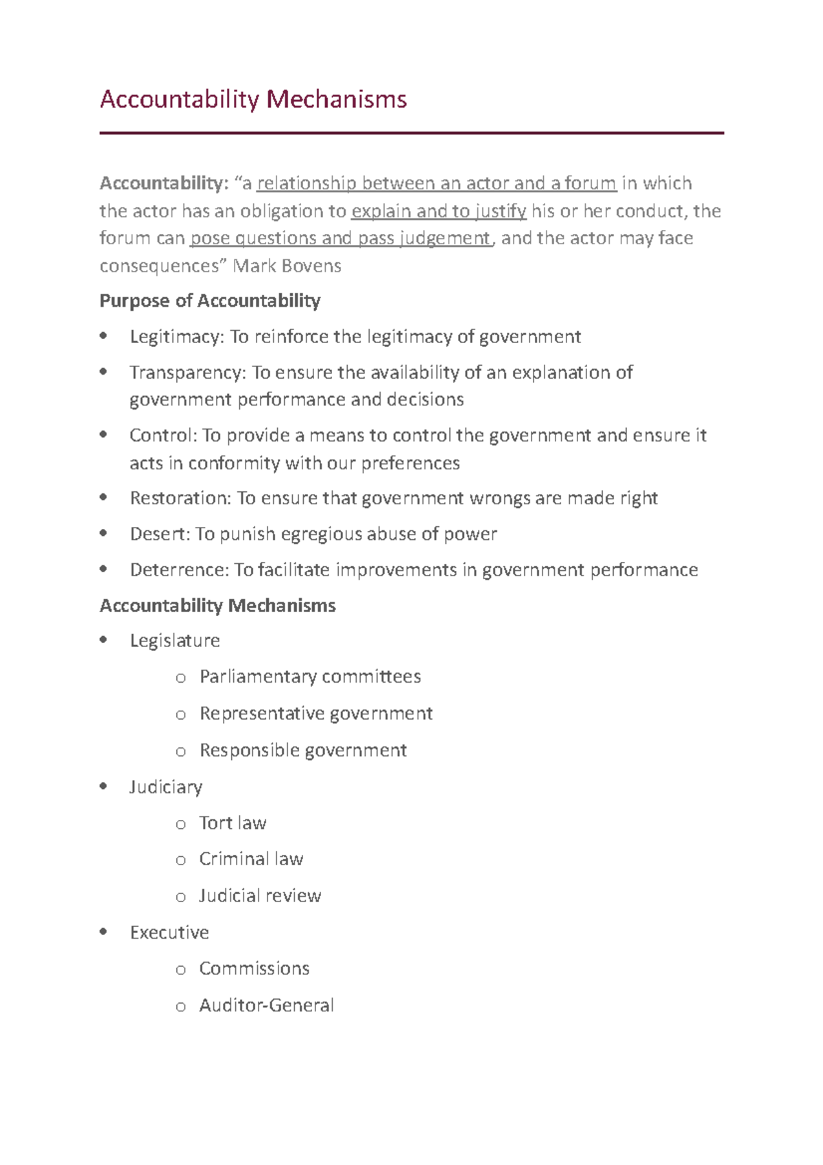 Administrative Law: Accountability Mechanisms and their Importance ...