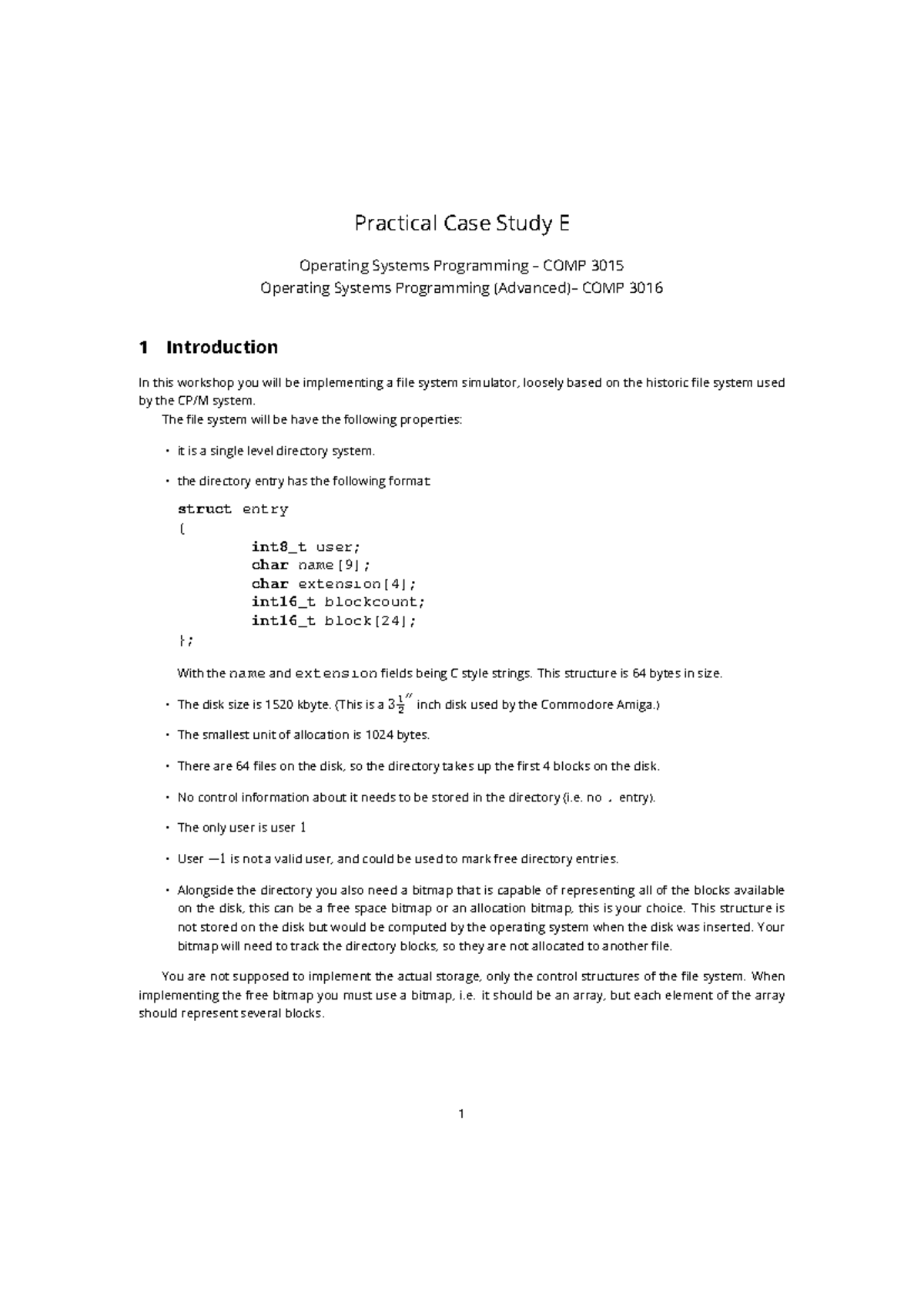 Practical Case Study E: File System Simulator for COMP 3015/3016 - Studocu