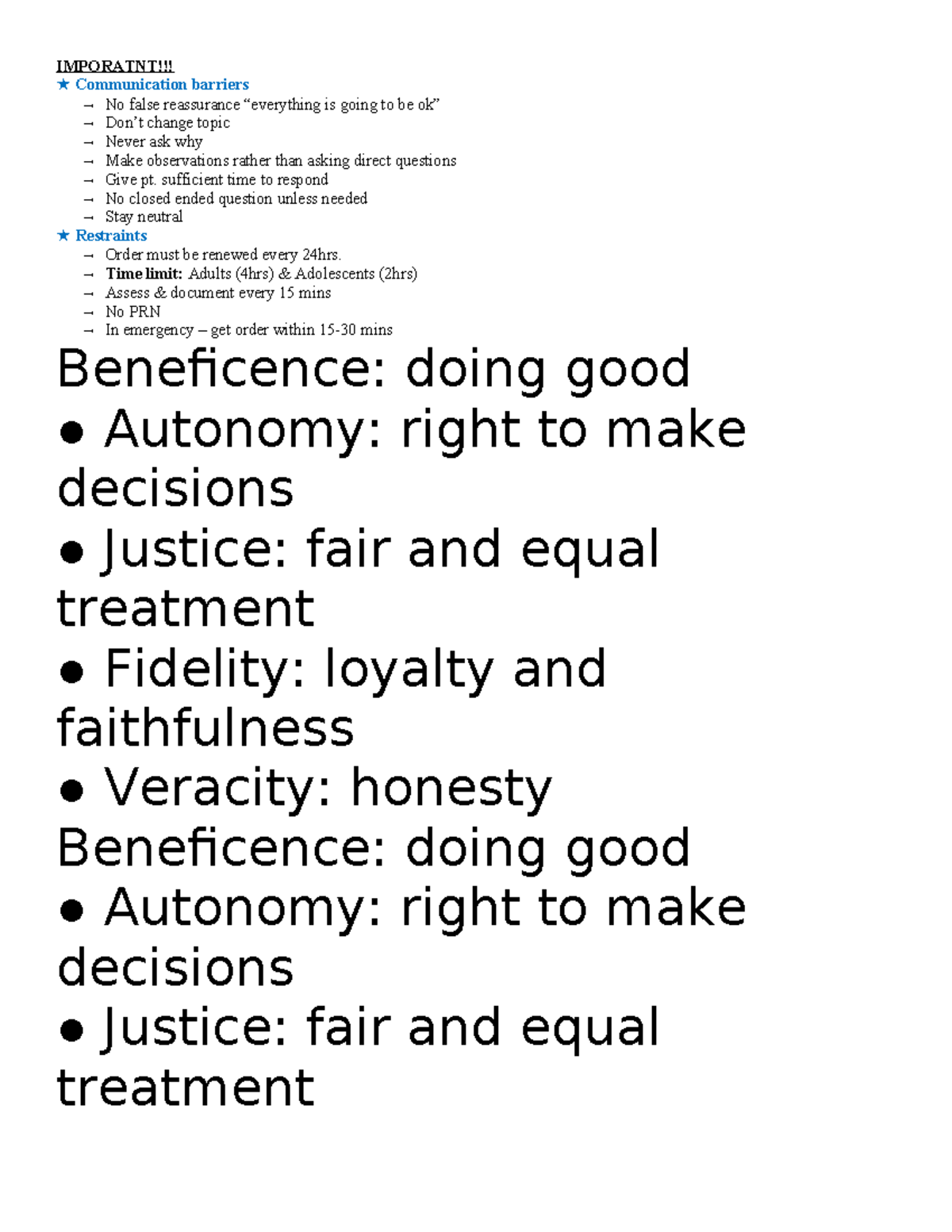 ATI- Mental Health Study Notes: Communication Barriers & Ethical ...
