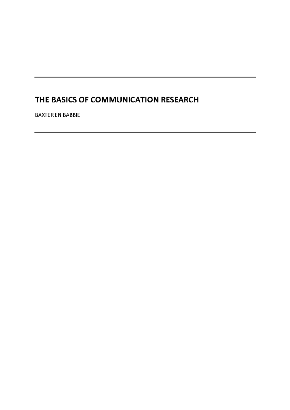 **Communication Research Fundamentals - H1-16 Overview** - Studeersnel