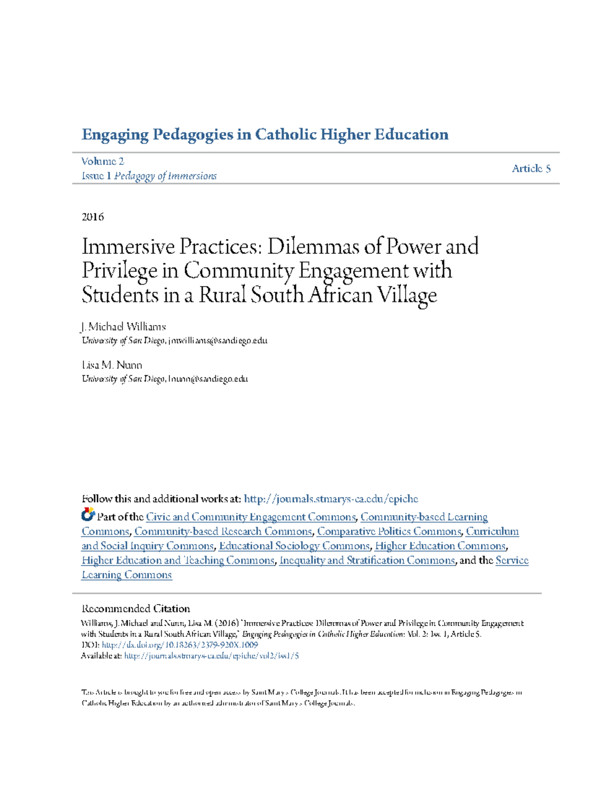 Engaging Pedagogies in Catholic Higher Ed: Power & Privilege in Rural ...